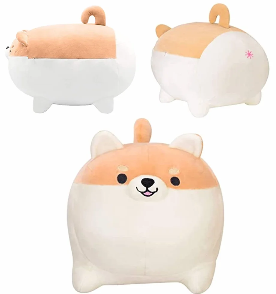Pluszowa zabawka Shiba Inu 40 cm, pluszowa poduszka Corgi, prezent walentynkowy dla chłopców i dziewcząt, brązowy