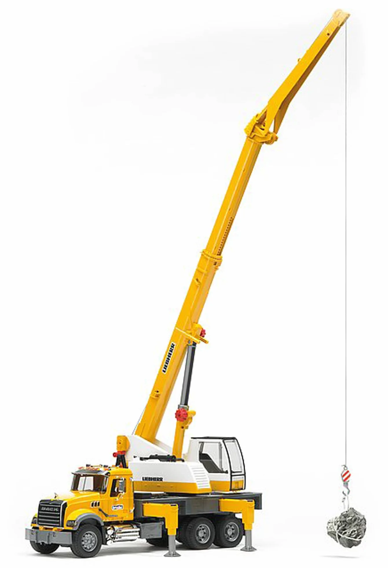 bruder 02818 - Ci|arówka z dzwigiem Mack Granite Liebherr, ci|arówka z dzwigiem, pojazd budowlany