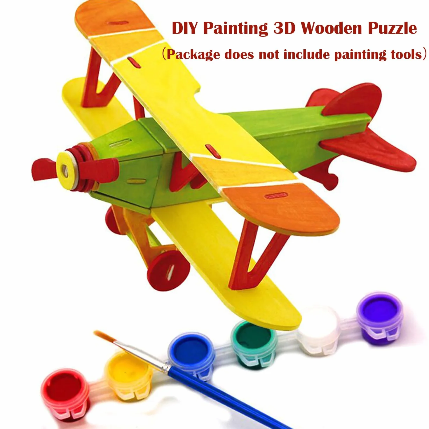 Georgie Porgy Zestaw konstrukcyjny, drewniane puzzle 3D, wycinane drewniane modele dla dzieci, zabawka, zestaw 3 szt. (dwupłatowiec, terenówka, statek ratowniczy)