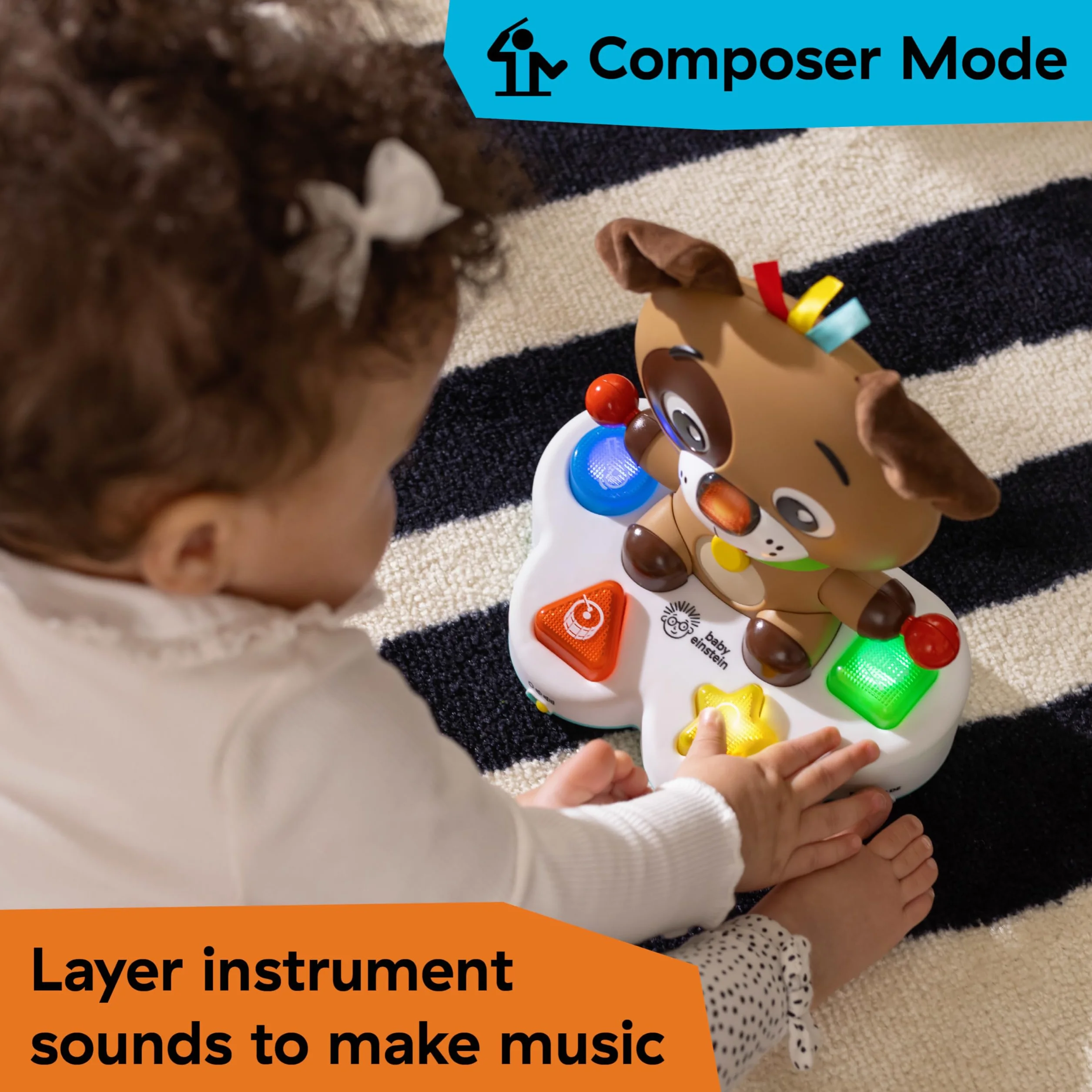 Baby Einstein, Drum & Learn Dean zabawka muzyczna dla dzieci od 6 miesięcy