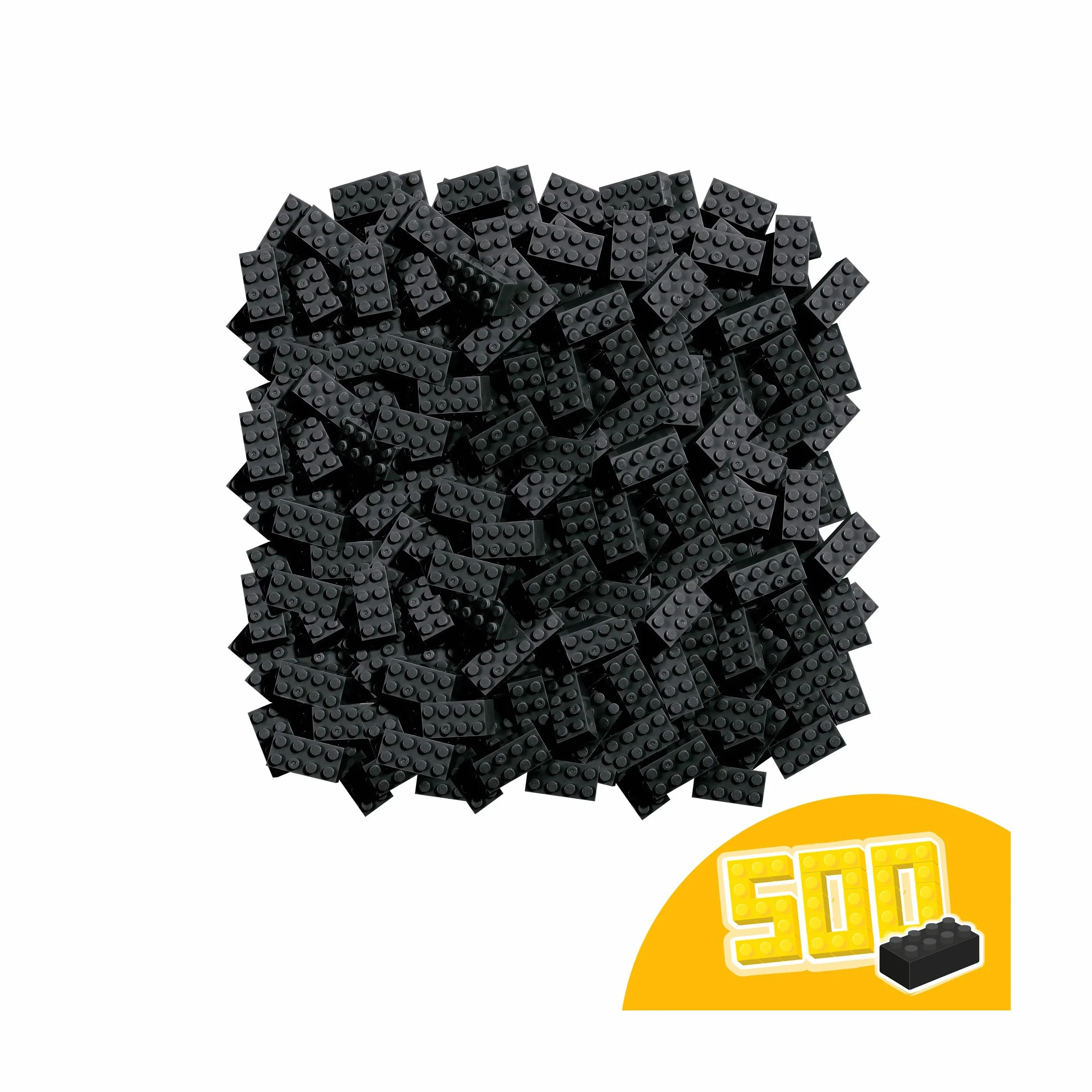 Simba 104118935 - Blox, 500 czarnych klocków dla dzieci od 3 lat, 8 sztuk, w kartonie, w pełni kompatybilne z wieloma innymi producentami, czarne