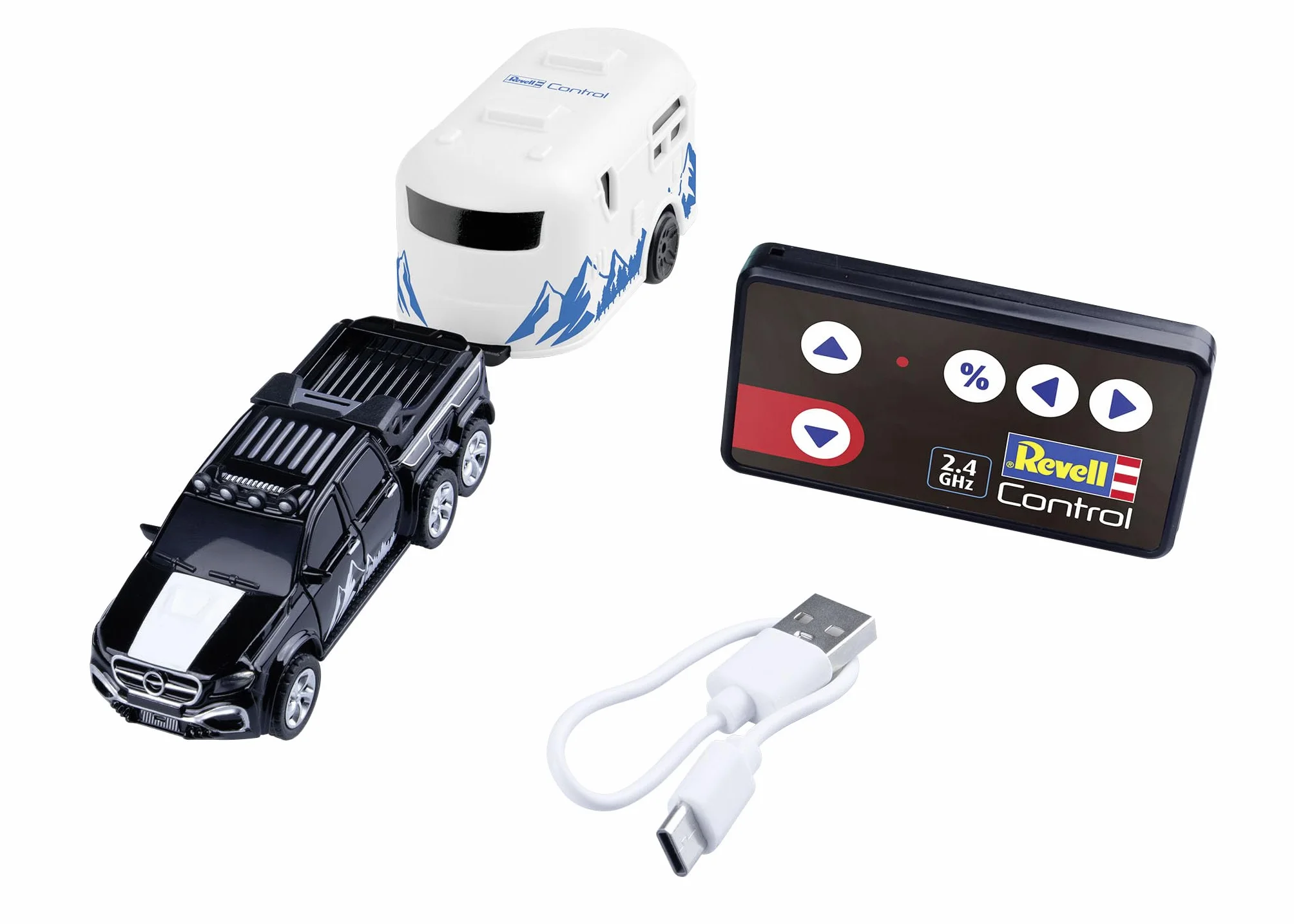 Revell Control I Mini RC Car z kamperem I skala 1:64 I od 6 lat I częstotliwość radiowa: GHz I przygoda kempingowa w małym formacie I realistyczny design I sterowany radiowo samochód zabawkowy