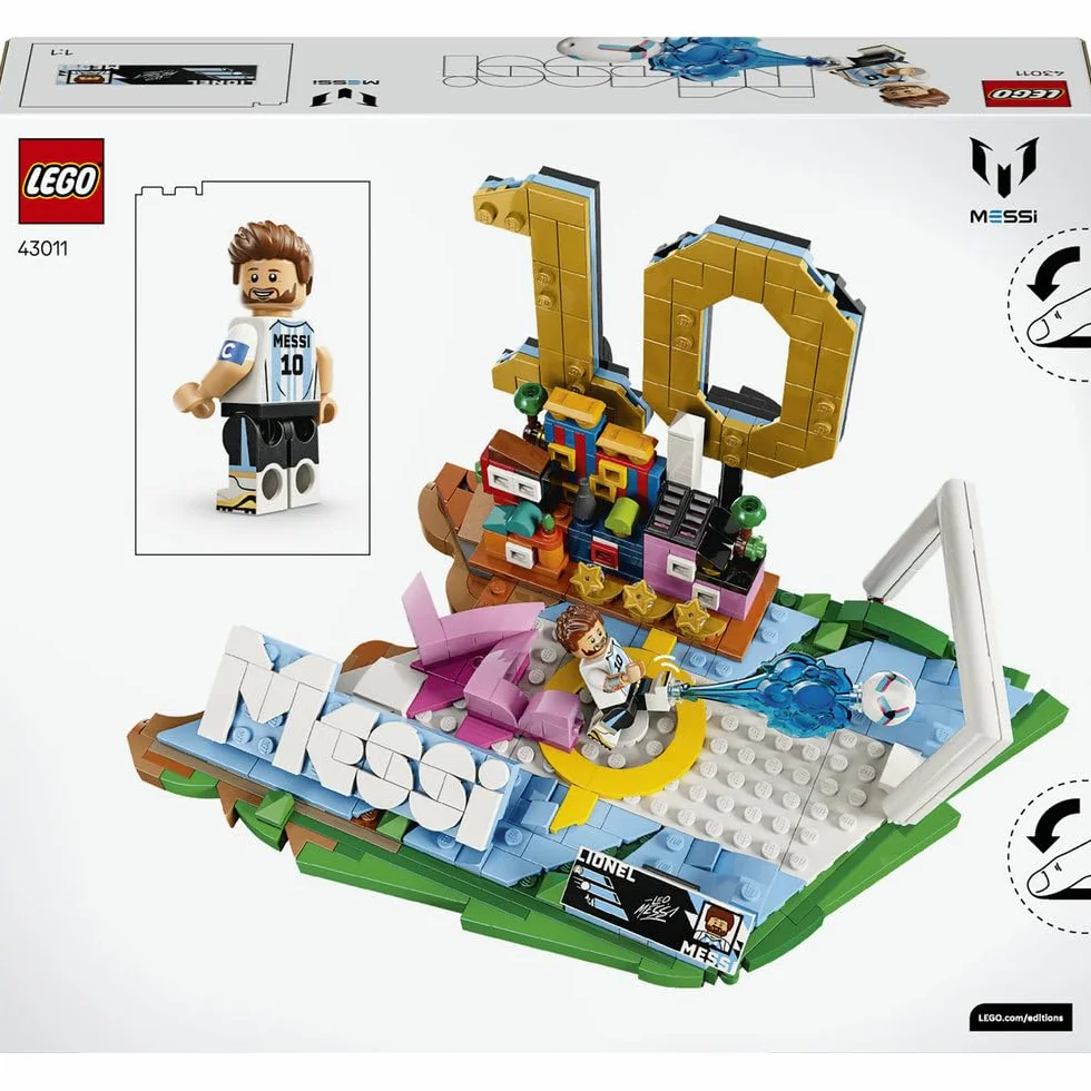 LEGO Editions Lionel Messi Piłkarskie Momenty Zestaw Klocków Kolekcjonerska Płytka Minifigurka Sportowy Prezent 10 Lat 43011