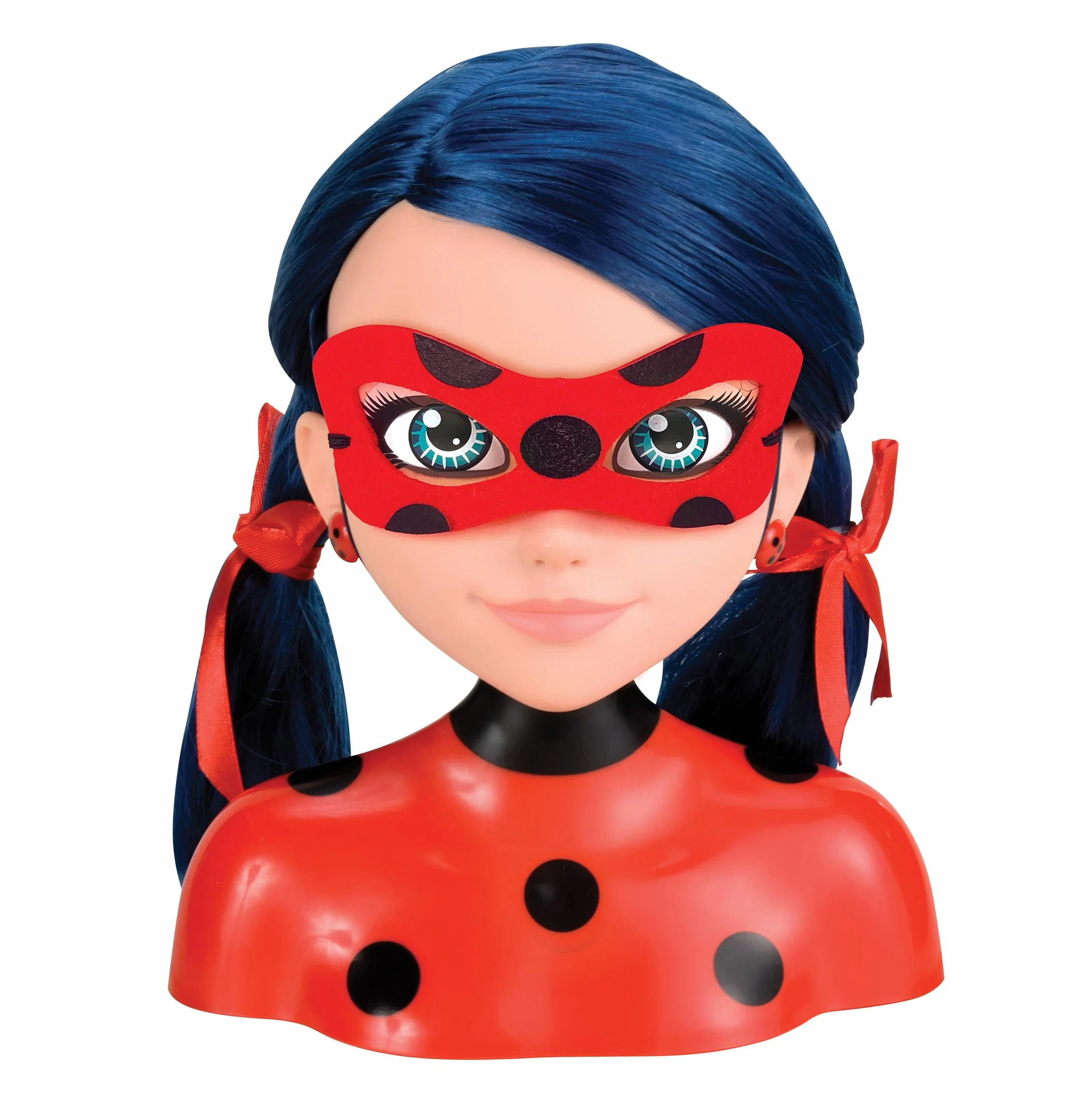 Bandai Miraculous Biedronka – Miraculous Deluxe głowica fryzjerska, 21 cm – głowica fryzjerska Marinette + 30 akcesoriów - P50247