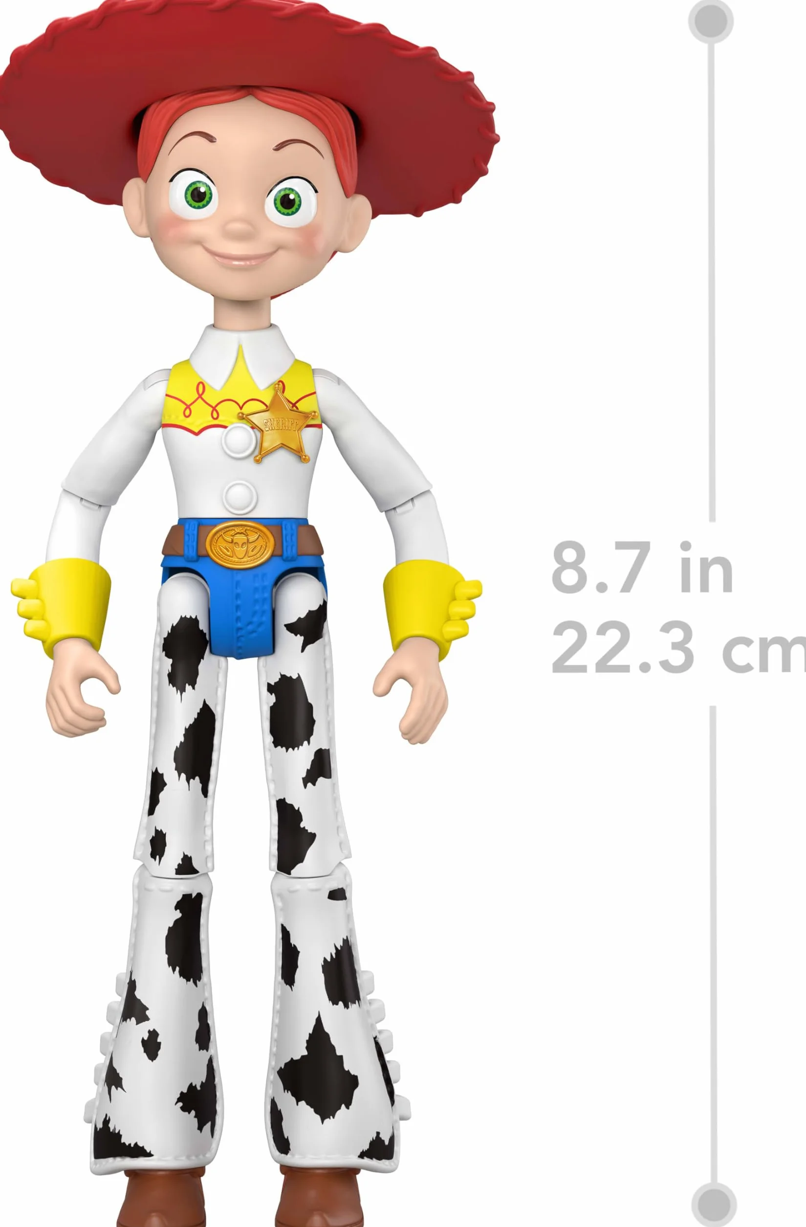 Mattel Disney Pixar Toy Story 5 PlayScale Jessie Figurka 22 cm kowbojka 12 punktów ruchu zdejmowany kapelusz zabawka dla dzieci 3+ JKV16