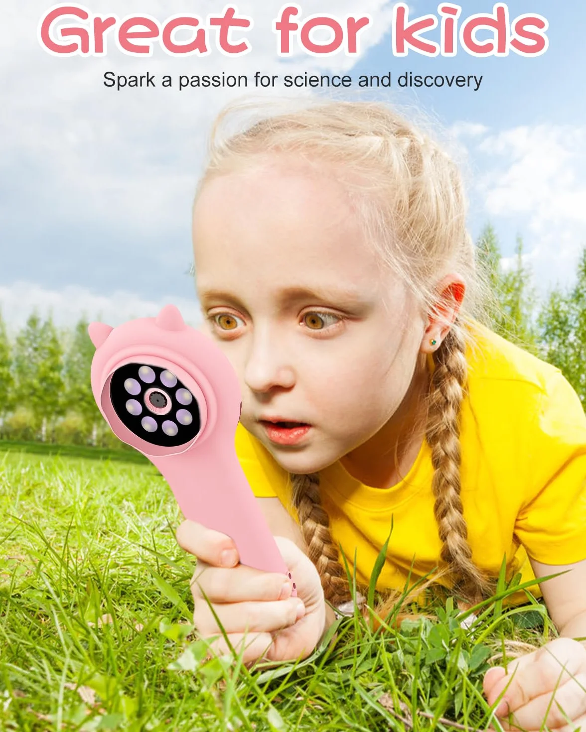 Mikroskop dla dzieci, ręczny mikroskop do telefonu komórkowego, ekran IPS 2,0”, mikroskop cyfrowy 500X, mikroskop kieszonkowy, zabawka edukacyjna dla mikroświata