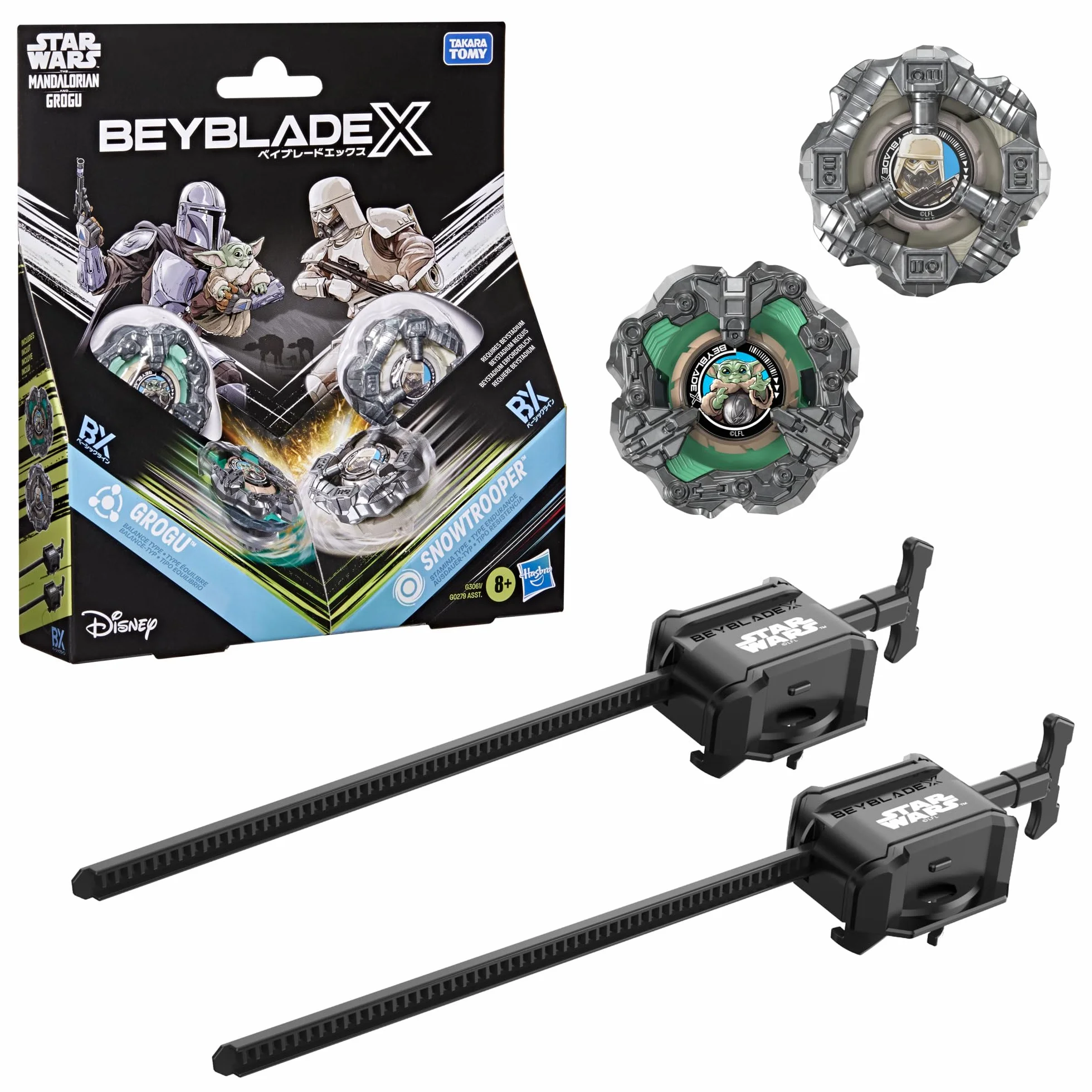 Beyblade X Gwiezdne wojny Collab Grogu kontra Snowtrooper 2 zabawkowe bączki Takara Tomy