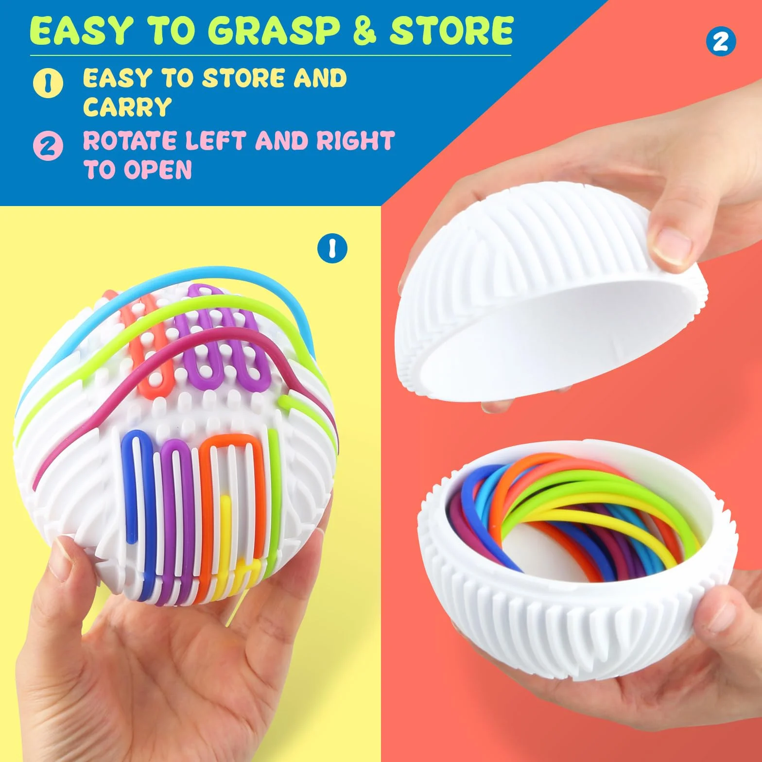 Zabawki sensoryczne dla dzieci od 3+ lat i dorosłych, silikonowe zabawki sensoryczne Montessori Fidget Toys, zabawka dla osób z autyzmem z 16 sznurkami liczącymi