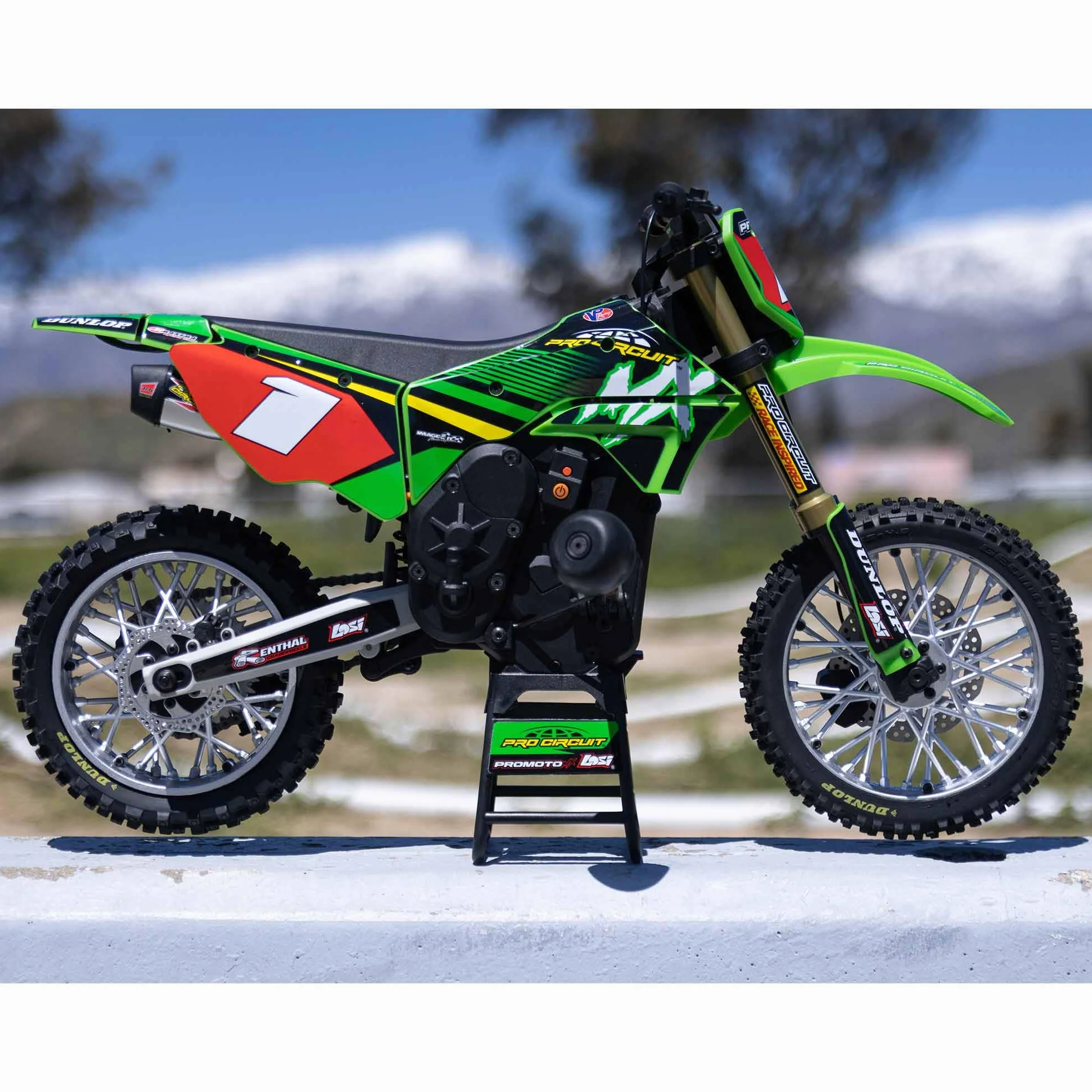 LOSI RC 1/4 Promoto-MX Motorcycle RTR z baterią i ładowarką, Pro Circuit, LOS06002, Green