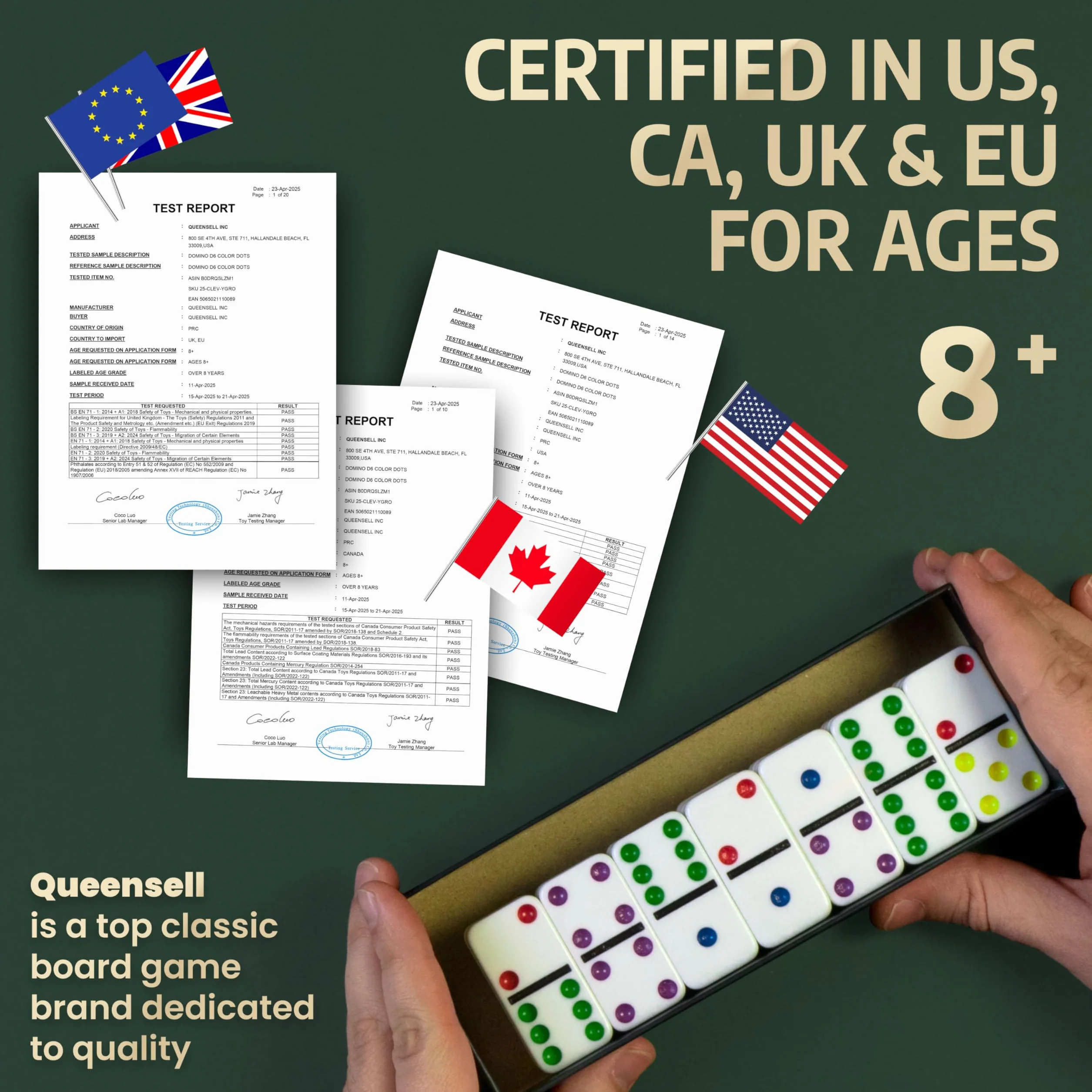 Queensell Domino D6 Collor Dots