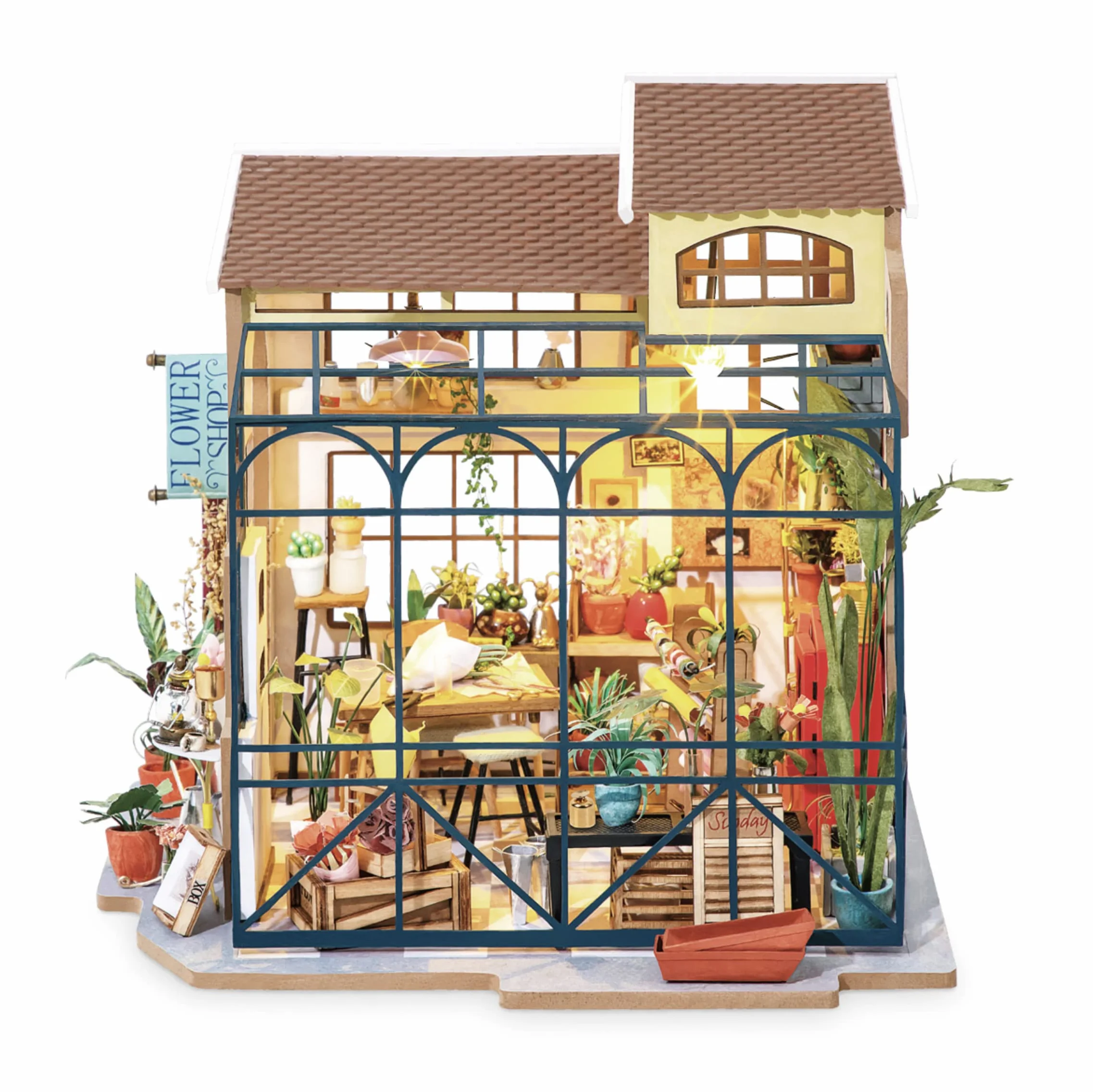 Rolife Robotime Emilys Flower Shop Domowe lalki miniaturowe, brzoza, wielokolorowe, jeden rozmiar