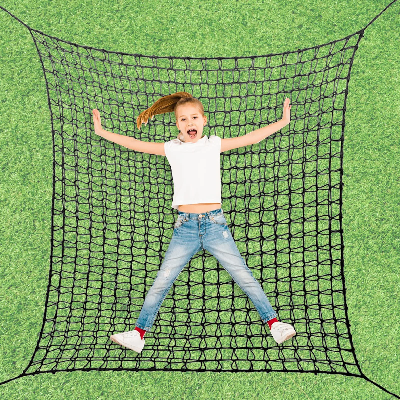 Siatka do wspinaczki na plac zabaw, dwuwarstwowa siatka zabezpieczająca dla dzieci, huśtawka ogrodowa, 1x3 m / 2x3 m / 3x3 m (czarna, 100x300 cm)