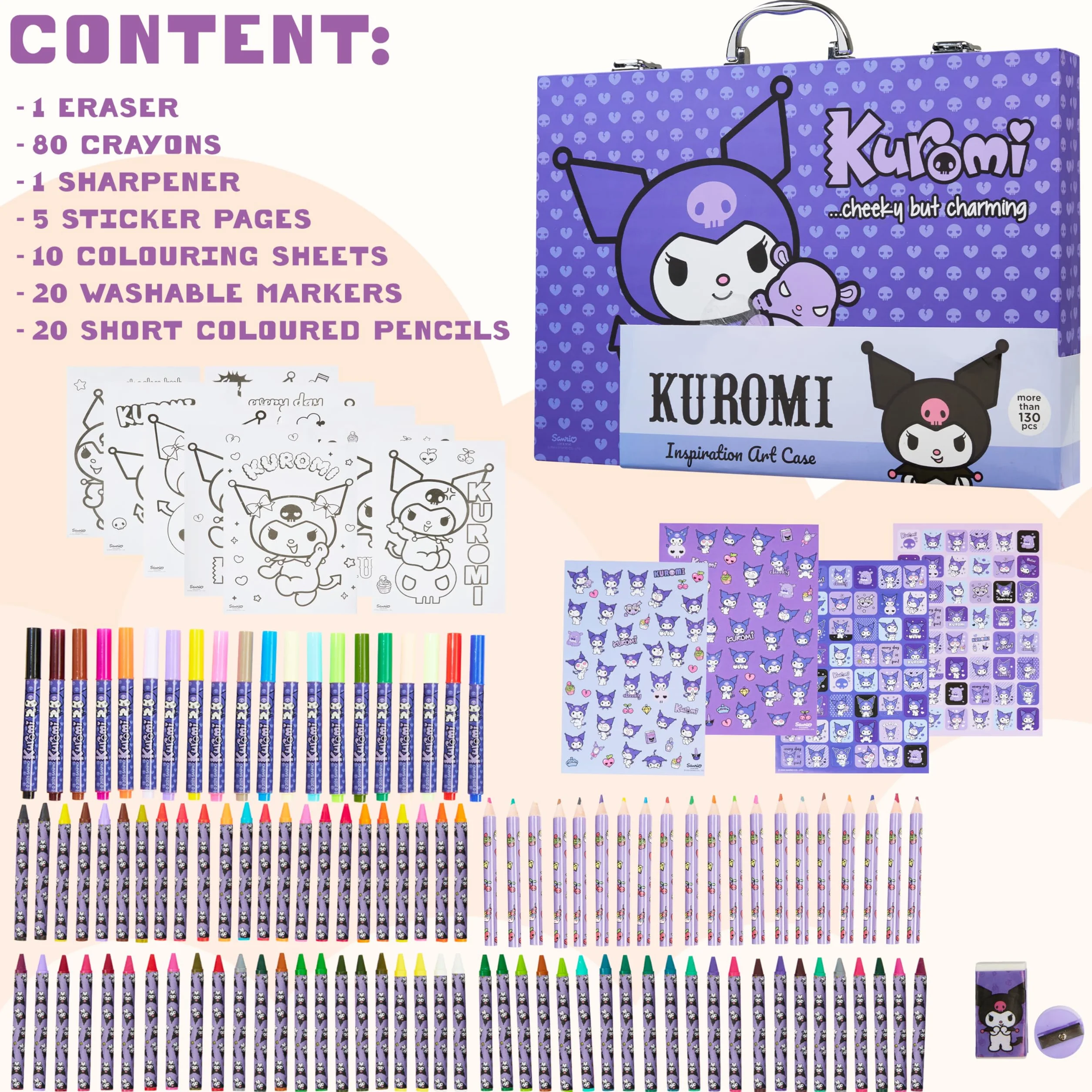 Hello Kitty Kuromi zestaw artystyczny dla dzieci (fioletowy Kuromi)