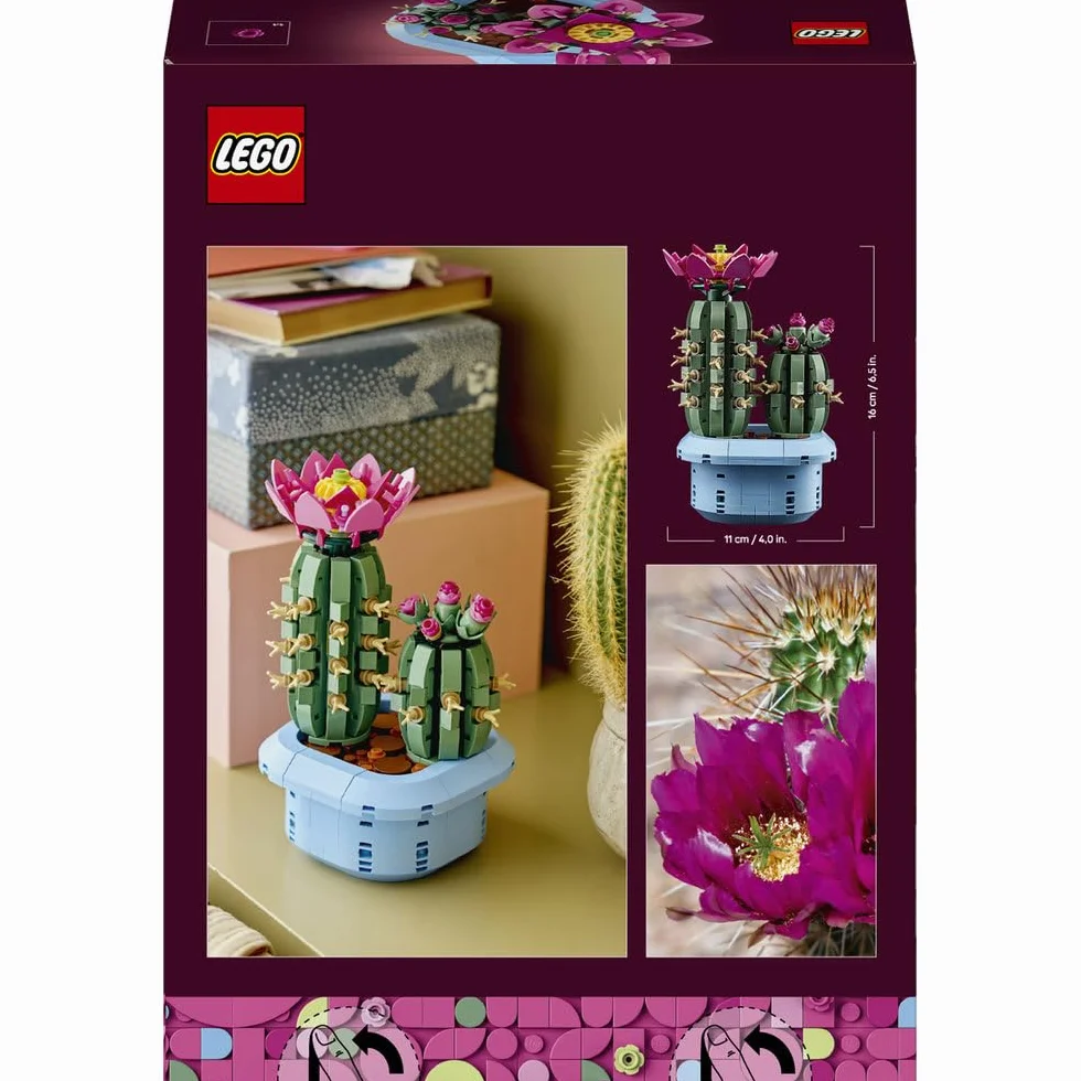 LEGO Botanicals Kwitnący kaktus, roślina ozdobna w doniczce do zbudowania, zestaw klocków dla dzieci, pomysł na prezent dla dziewczynek od 9 lat, chłopców i miłośników sztucznych kwiatów 11509