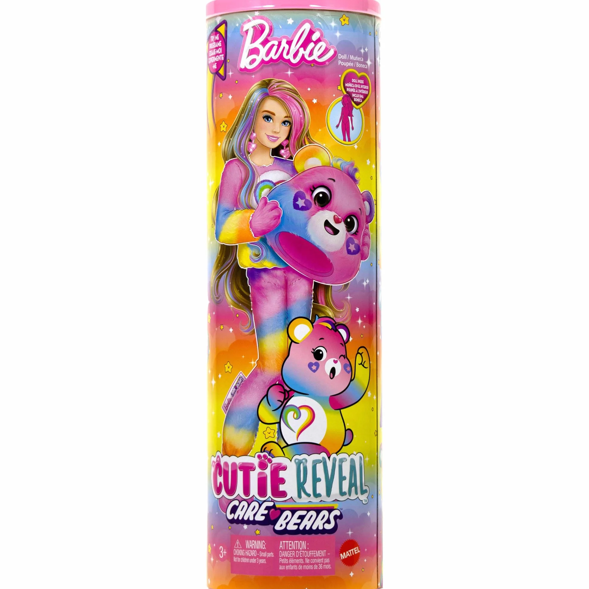 Barbie Cutie Reveal Lalka i akcesoria Troskliwe Misie Seria 2 Zestaw z lalką w kostiumie Misi Bliskie Serce i z 10 niespodziankami, w tym zmianą koloru i minimisiem, zabawka 3+, JFV60
