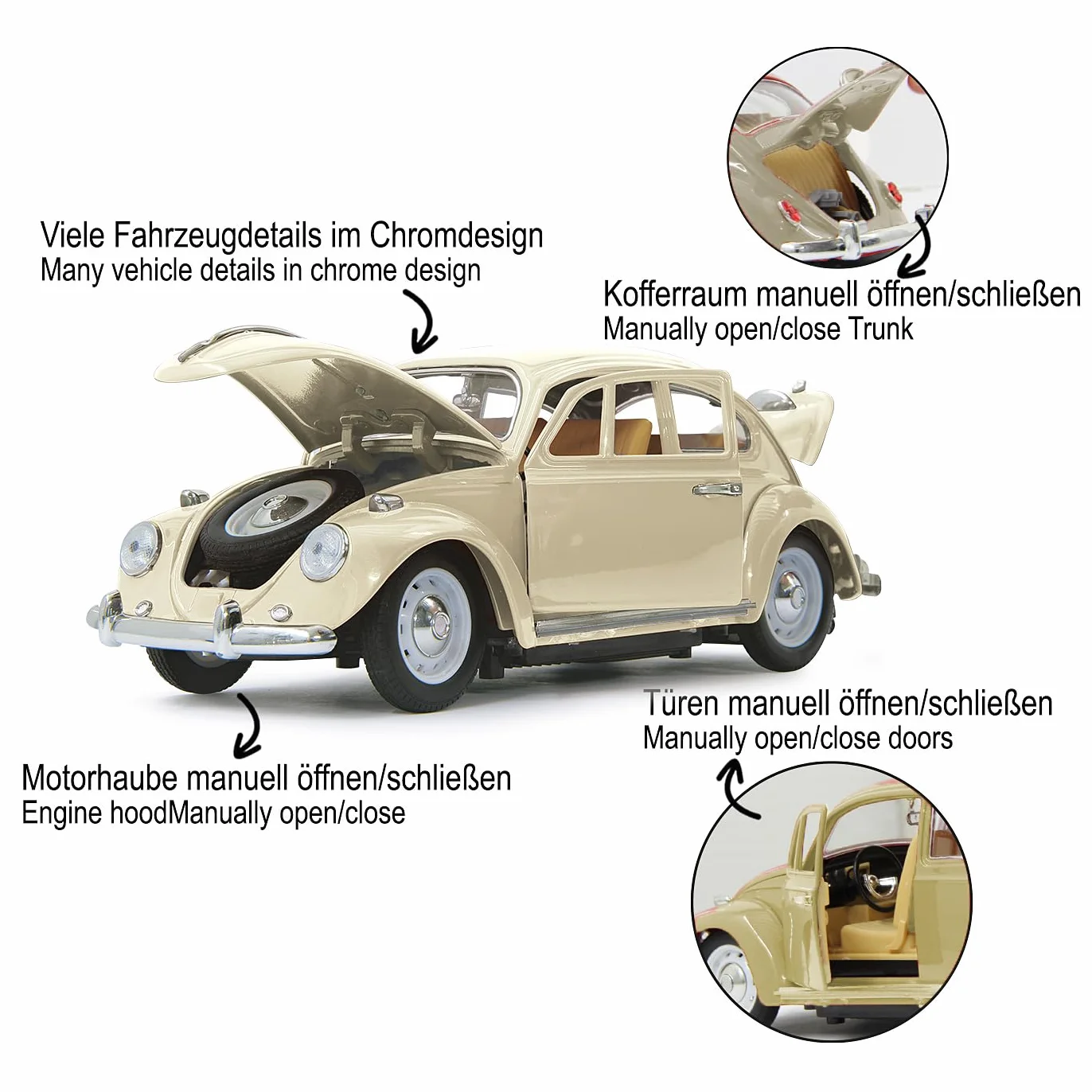 Jamara, RC VW Beetle, 1:18 RC odlew ciśnieniowy