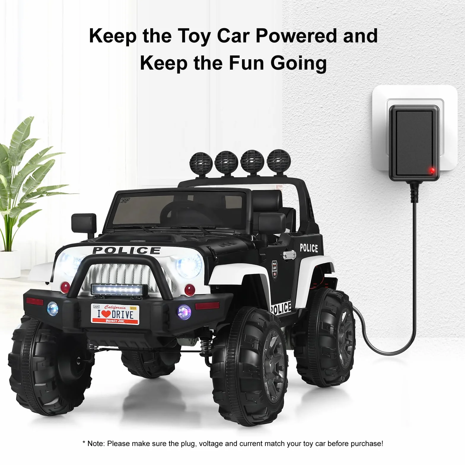 NASTIMA Elektryczna ładowarka samochodowa 12 V 1A dla dzieci, samochód elektryczny dla dzieci, SUV ATV, motocykl itp., uniwersalna ładowarka 12 V ze wskaźnikiem świetlnym, wyposażona w 8 rodzajów