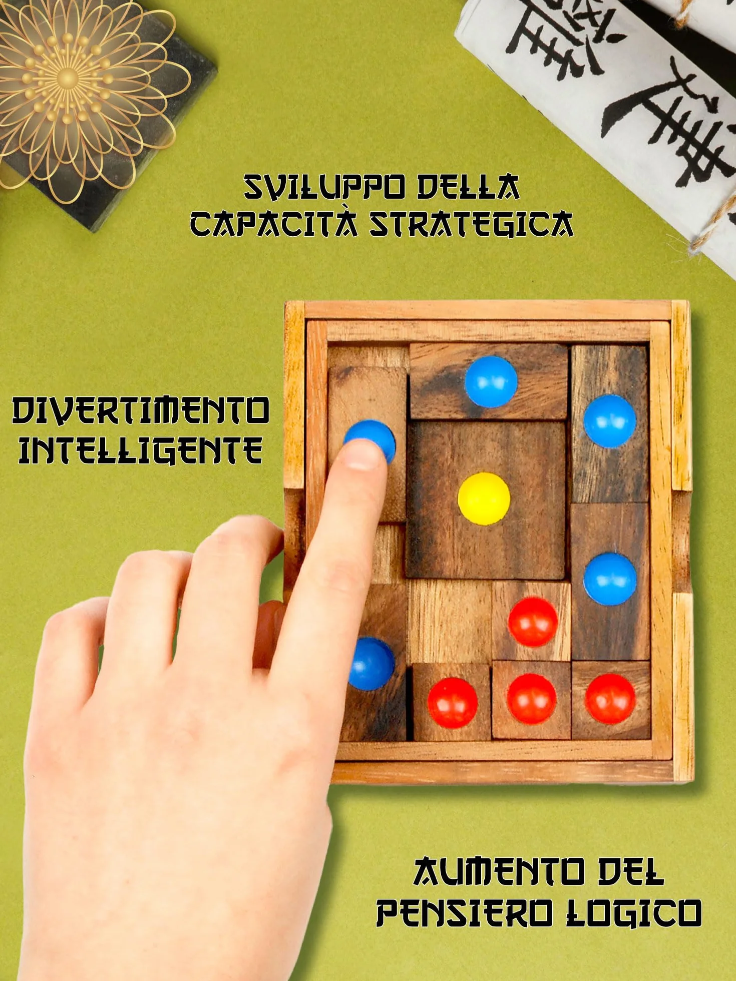 Logica Puzzles Art. Ucieczka z Więzienia - Khun Phaen - Klotski - Puzzle Drewniane - 16 Gier w 1 - Różne Trudności - Kolekcja Orient Express