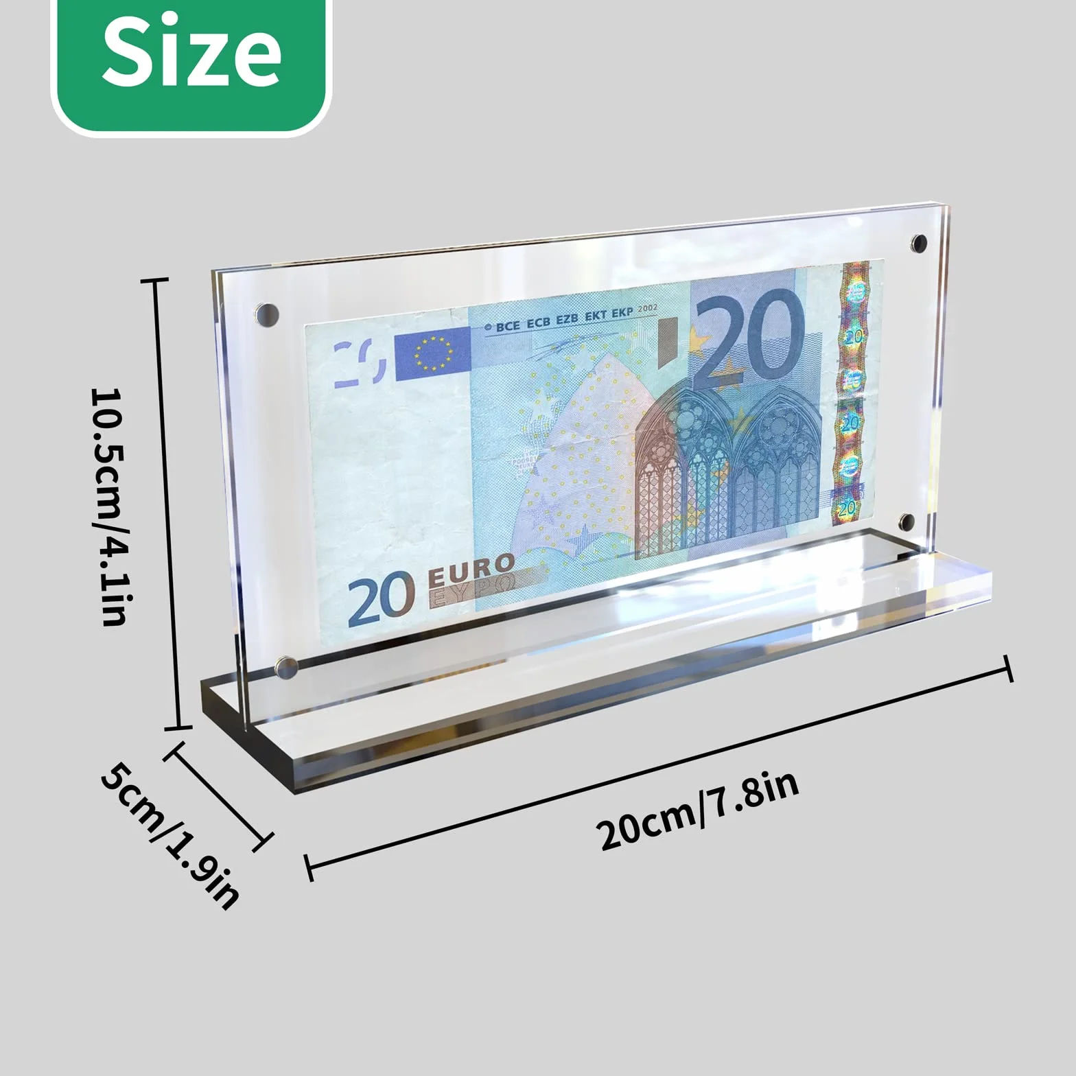 2 sztuki akrylowych banknotów do ekspozycji Euro Bill uchwyt na zdjęcia kolekcjonerów Clear Bill Frame Ticket Protector Stempel Akcesoria kolekcjonerskie