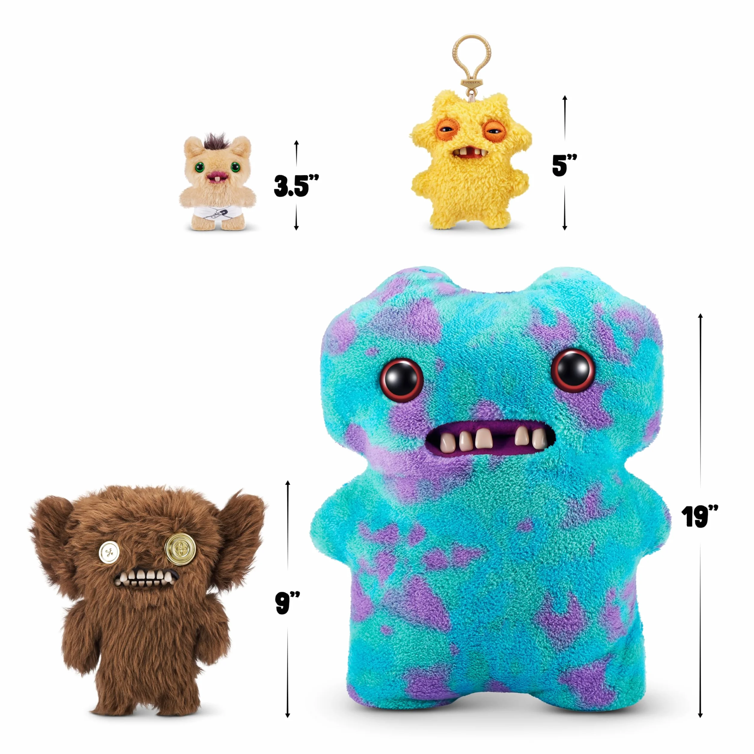 Fuggler Gold Fuggs by ZURU Funny Ugly Monster, Plush, Collectible, Toy (Grumpy Grumps - Eyes)
