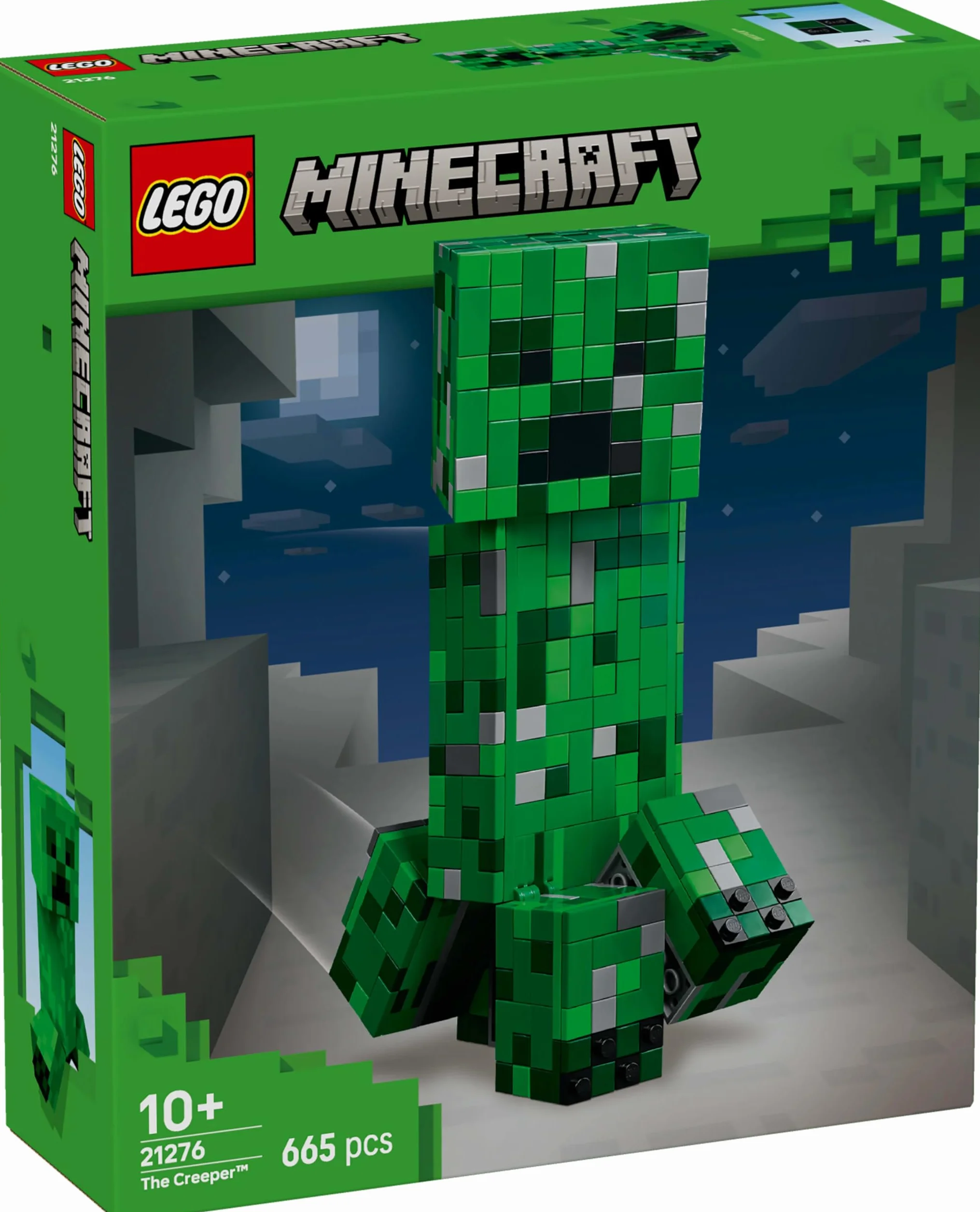 LEGO Minecraft Creeper, zabawka konstrukcyjna dla 10-latka z figurką akcji, zestaw dla gracza i pomysł na prezent dla chłopca i dziewczynki, fana gry wideo, ozdoba do pokoju dziecięcego 21276
