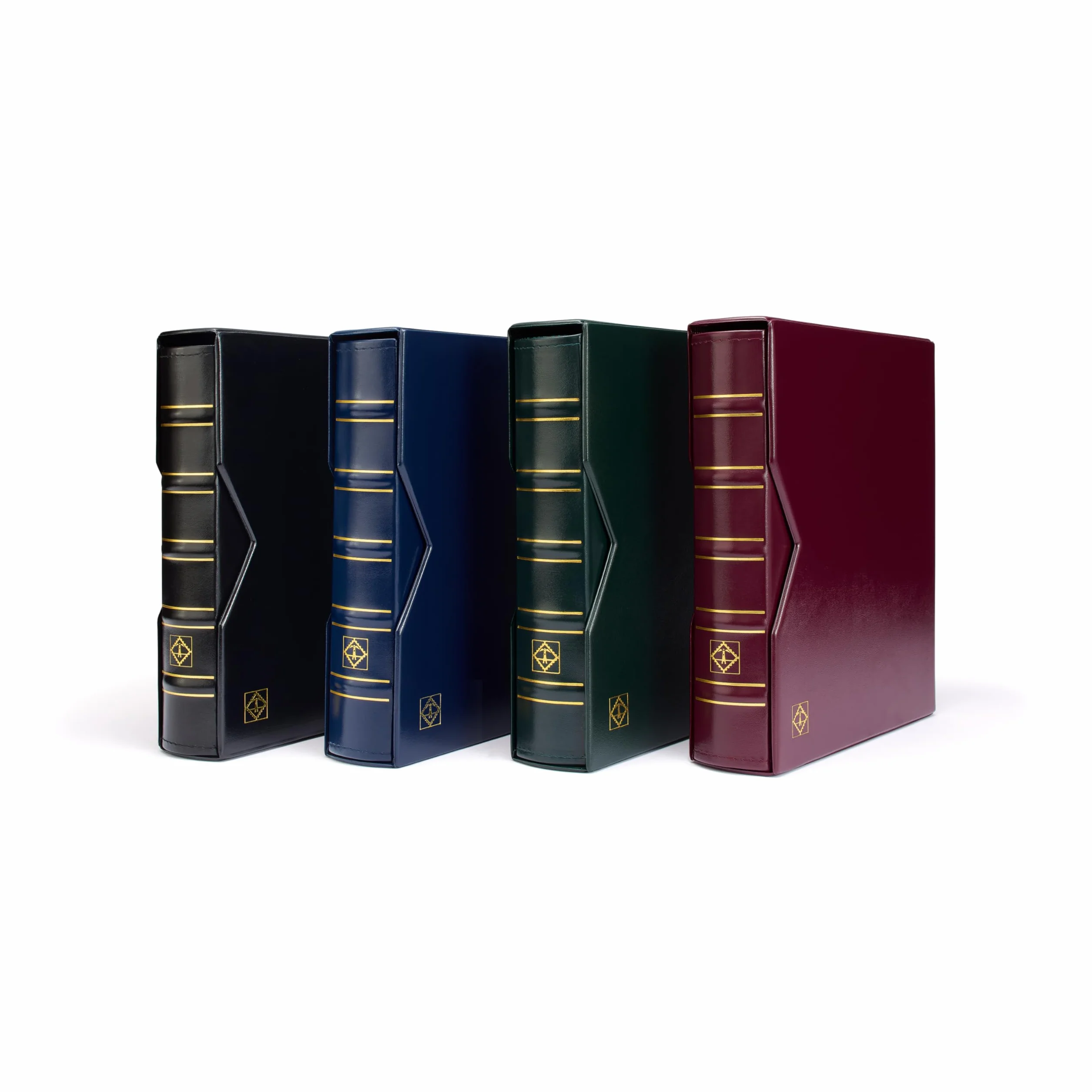 Leuchtturm 320397 Optima Classic album na monety – 10 koszulek na monety o średnicy 42, 27, 20, 34 mm, 2 okładki, kaseta ochronna – zielony