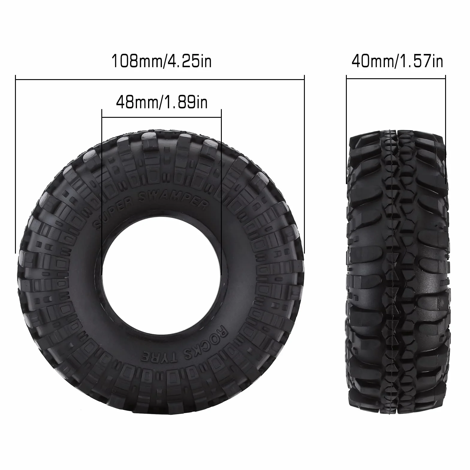 INJORA RC opony 1,9 cala Crawler do 1:10 Rock Crawler Axial SCX10 90046 SCX10 III AXI03007 Tamiya CC01 D90 D110