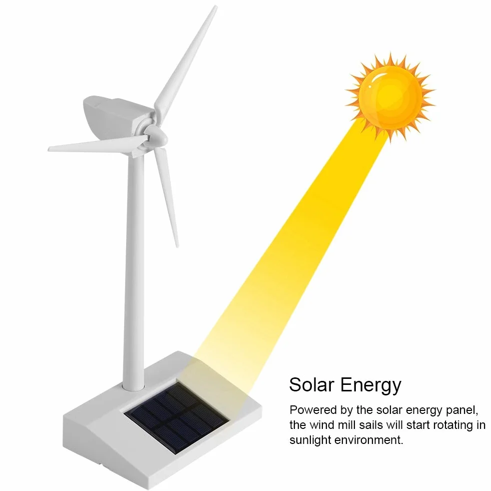 Mini energia słoneczna wiatrak zabawka model zasilany energią słoneczną wiatrak 3D dla dzieci nauka pomoc naukowa tekstylia domowe ornament model biurkowy zasilany energią słoneczną wiatrak