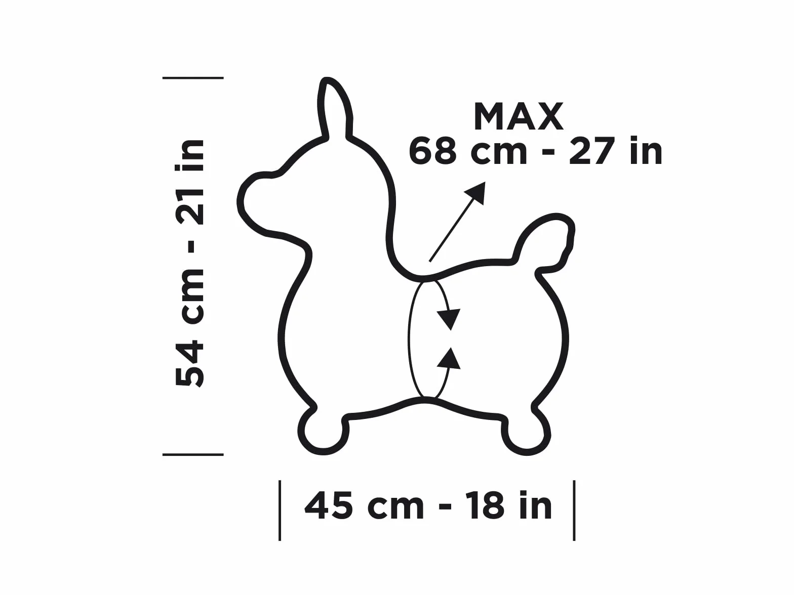 Gymnic 2089091 Koń Do Skakania Rody, Niebieski, 54cm