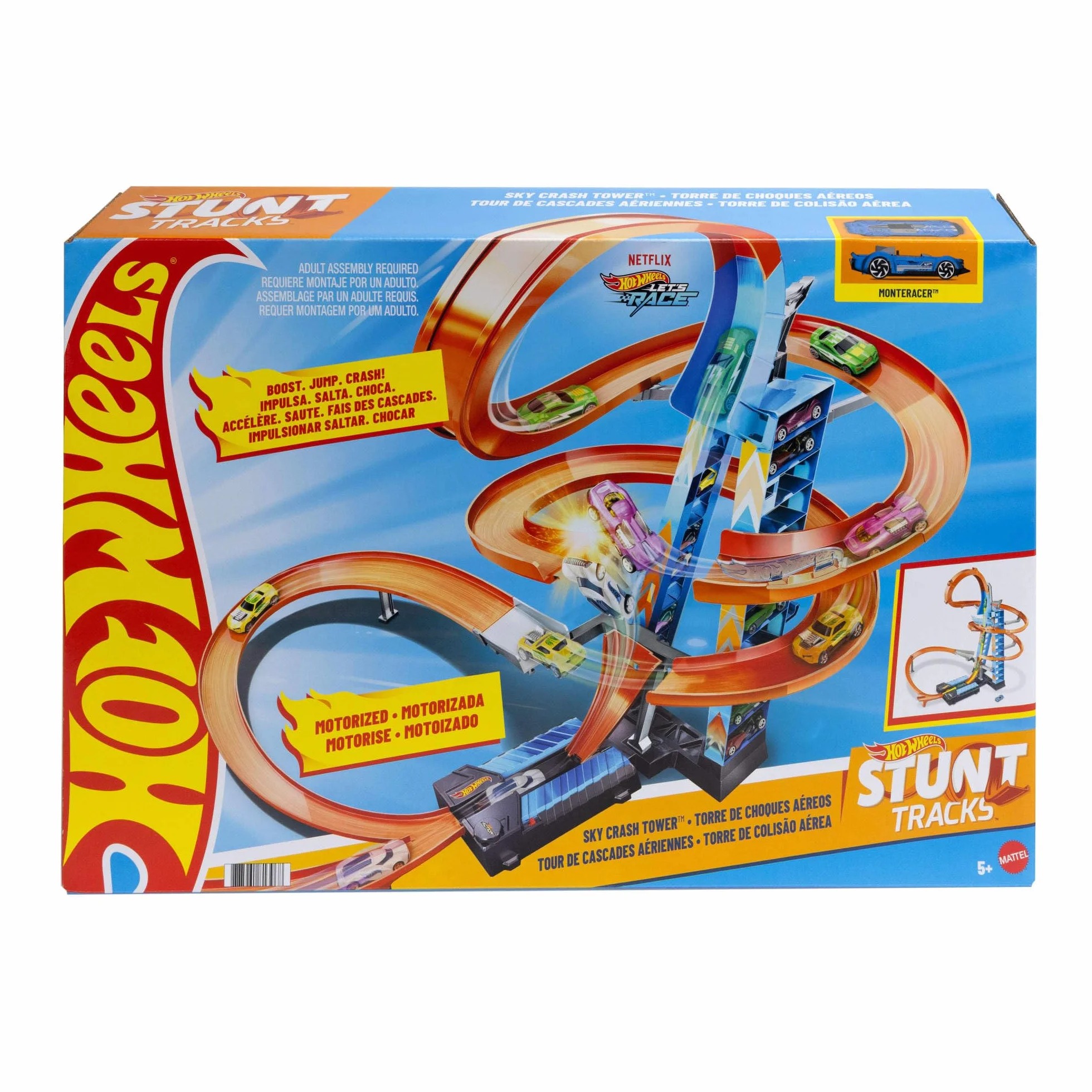Hot Wheels, Wieża Podniebne Kraksy Zestaw Do Zabawy + 1 Samochodzik GWT39