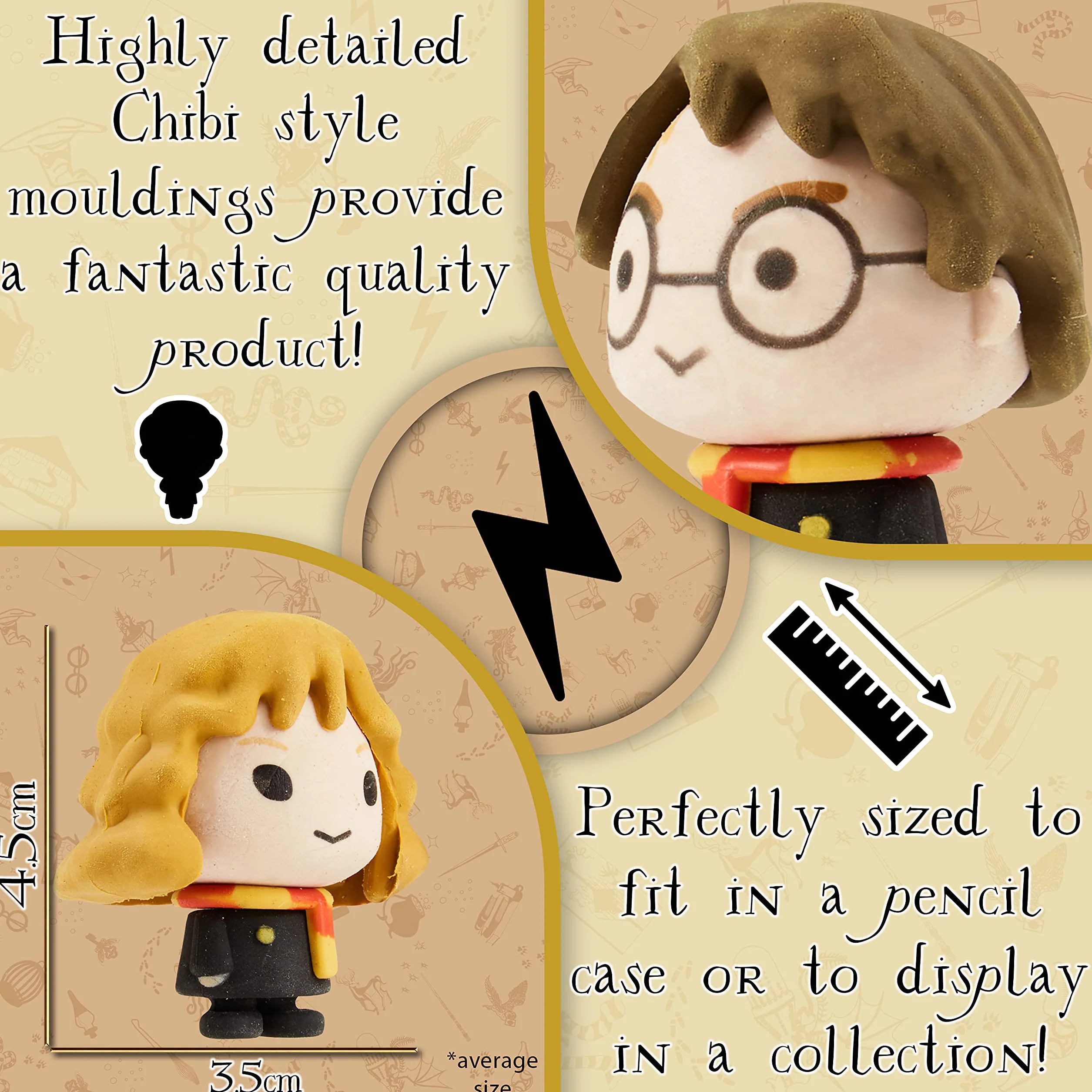 Harry Potter gumki do zmazywania figurki 3 sztuki
