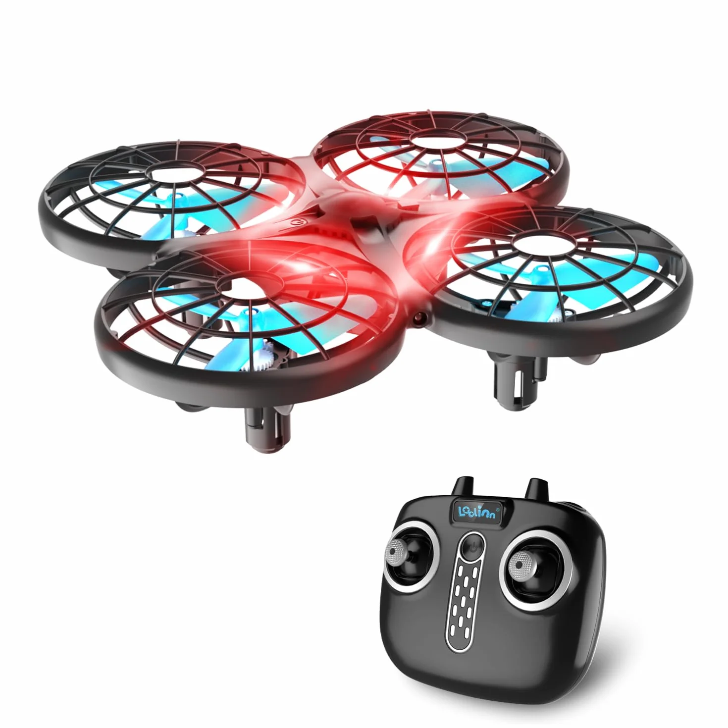 Loolinn | dron dla dzieci – mini dron, RC Quadrocopter z technologią antykolizyjną / 360° flips/tryb sterowania ręcznego/dostarczane są dwa baterie (Prezent dla dzieci)