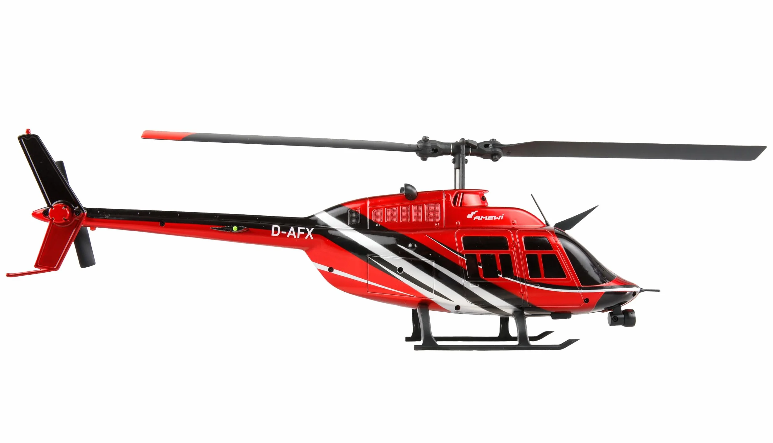 Amewi Bell 206 Jet Ranger CP helikopter 6-kanałowy 6G RTF, zdalnie sterowany helikopter, czerwono-czarny, 1:33