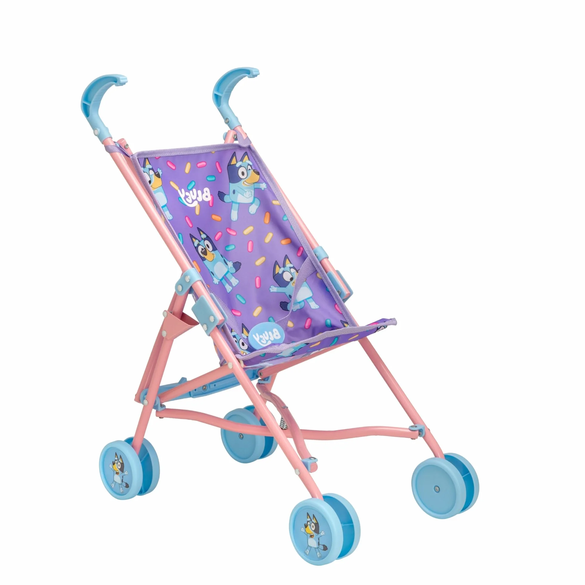 Bluey Junior Wózek Dziecięcy dla Lalek z Parasolem, Easy Fold | Zabawkowe Lalki do Odgrywania Ról | Wiek 2+
