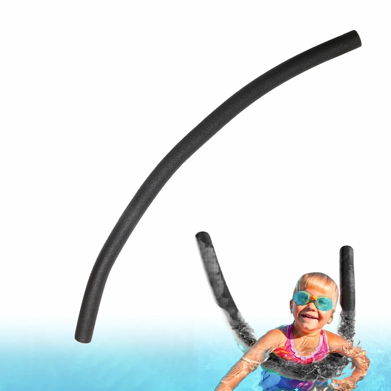 Makaron basenowy – pusty makaron do pływania o długości 152 cm do sportów wodnych, do pływania, zabawy, treningu, jako pomoc wypornościowa i zabawka wodna dla dzieci i dorosłych, nad