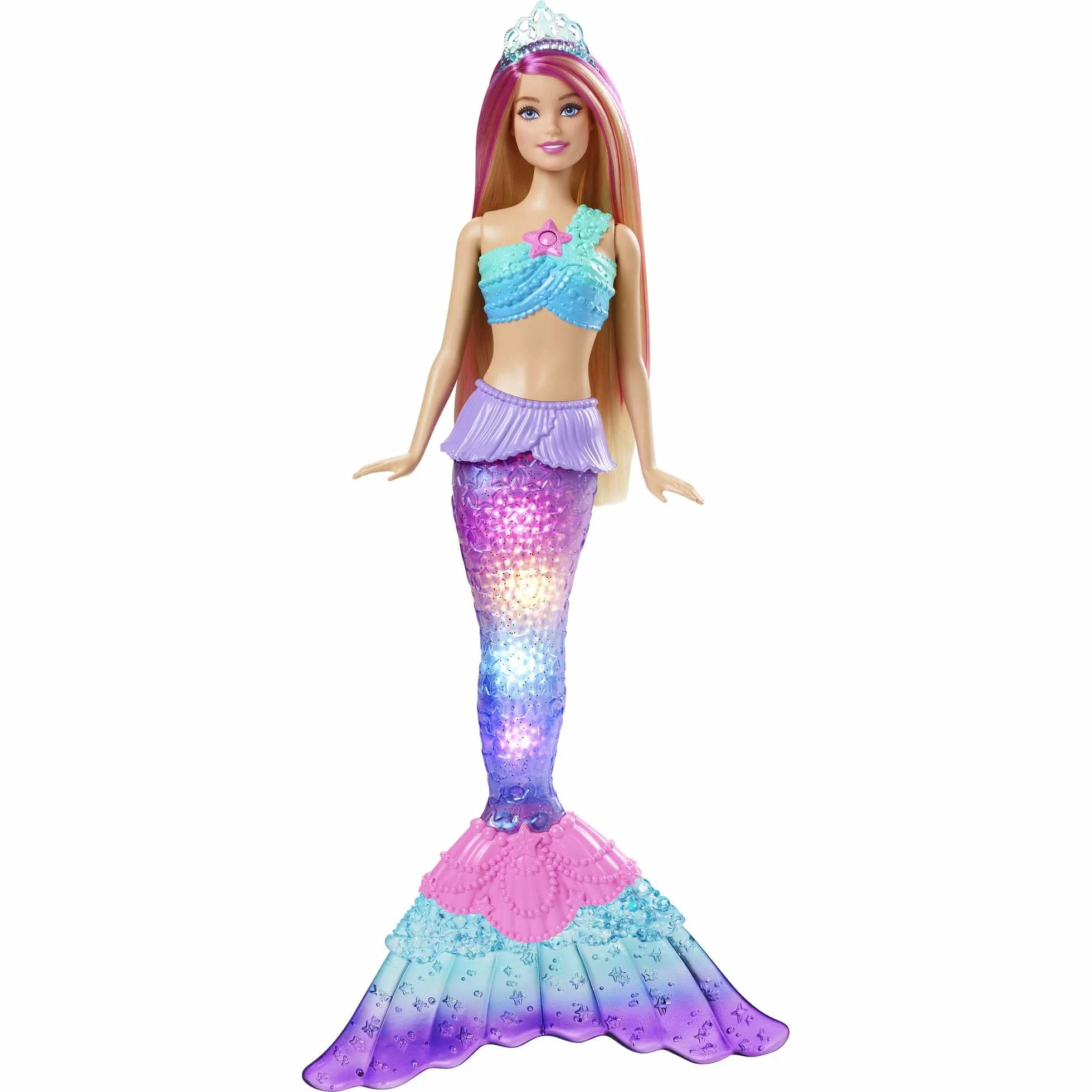 Barbie Dreamtopia Malibu Syrenka Migoczące światełka Lalka, HDJ36