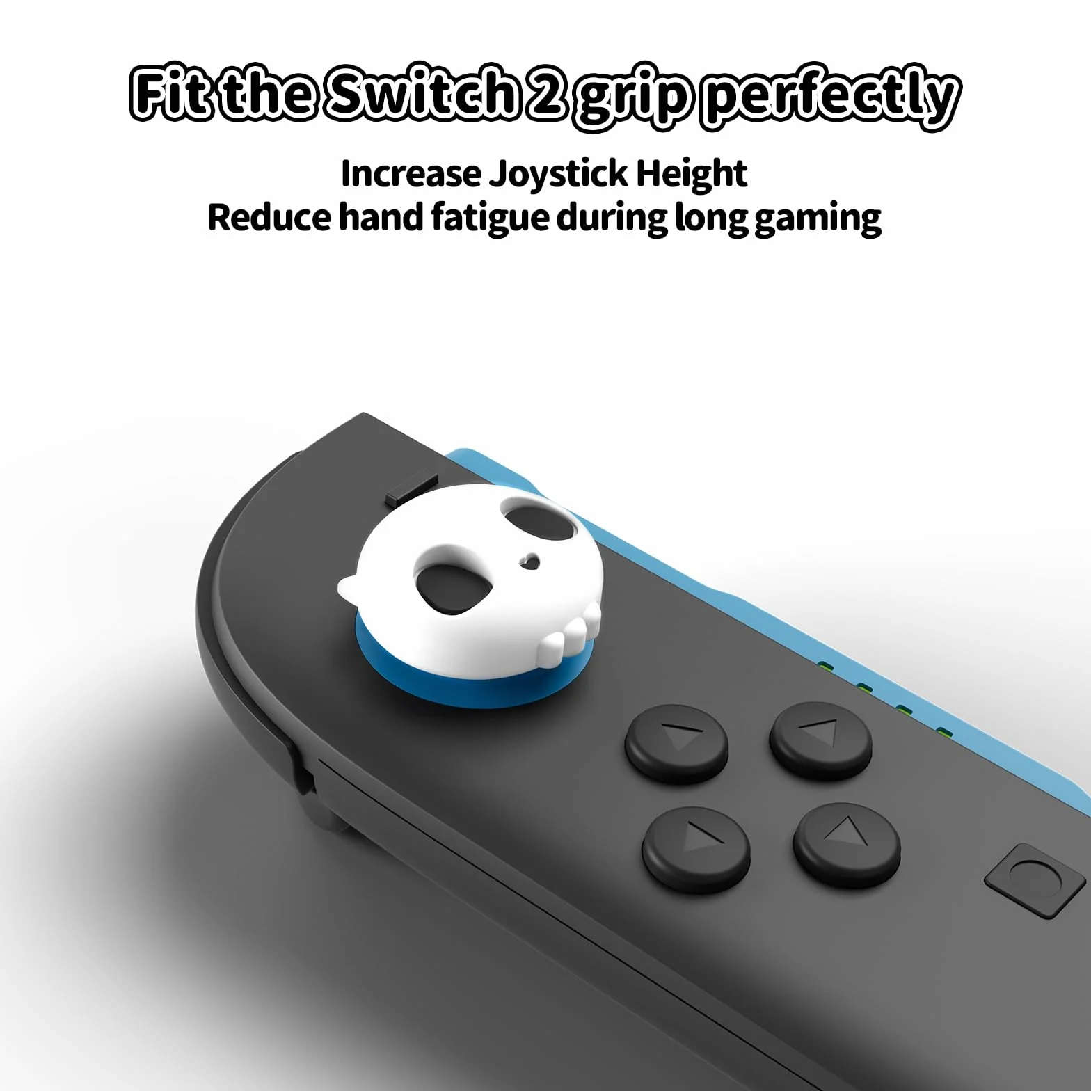 GeekShare Czapki joysticka z czaszką kompatybilne z Switch 2, antypoślizgowe silikonowe nakładki na kciuki, czarno-białe, 4 szt