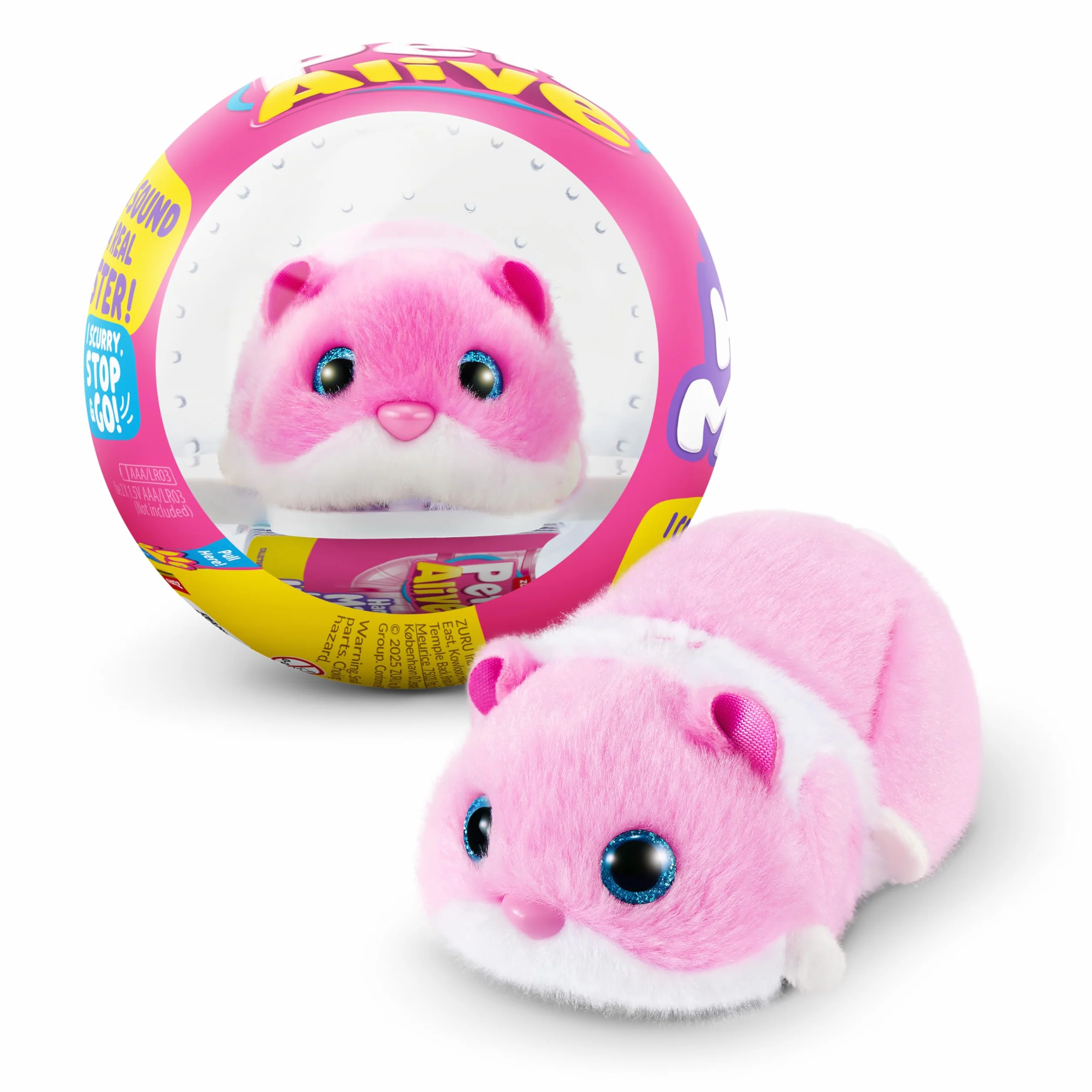 Pets Alive - Hamster Mania, różowy chomik, od ZURU, zwierzę domowe (różowy)