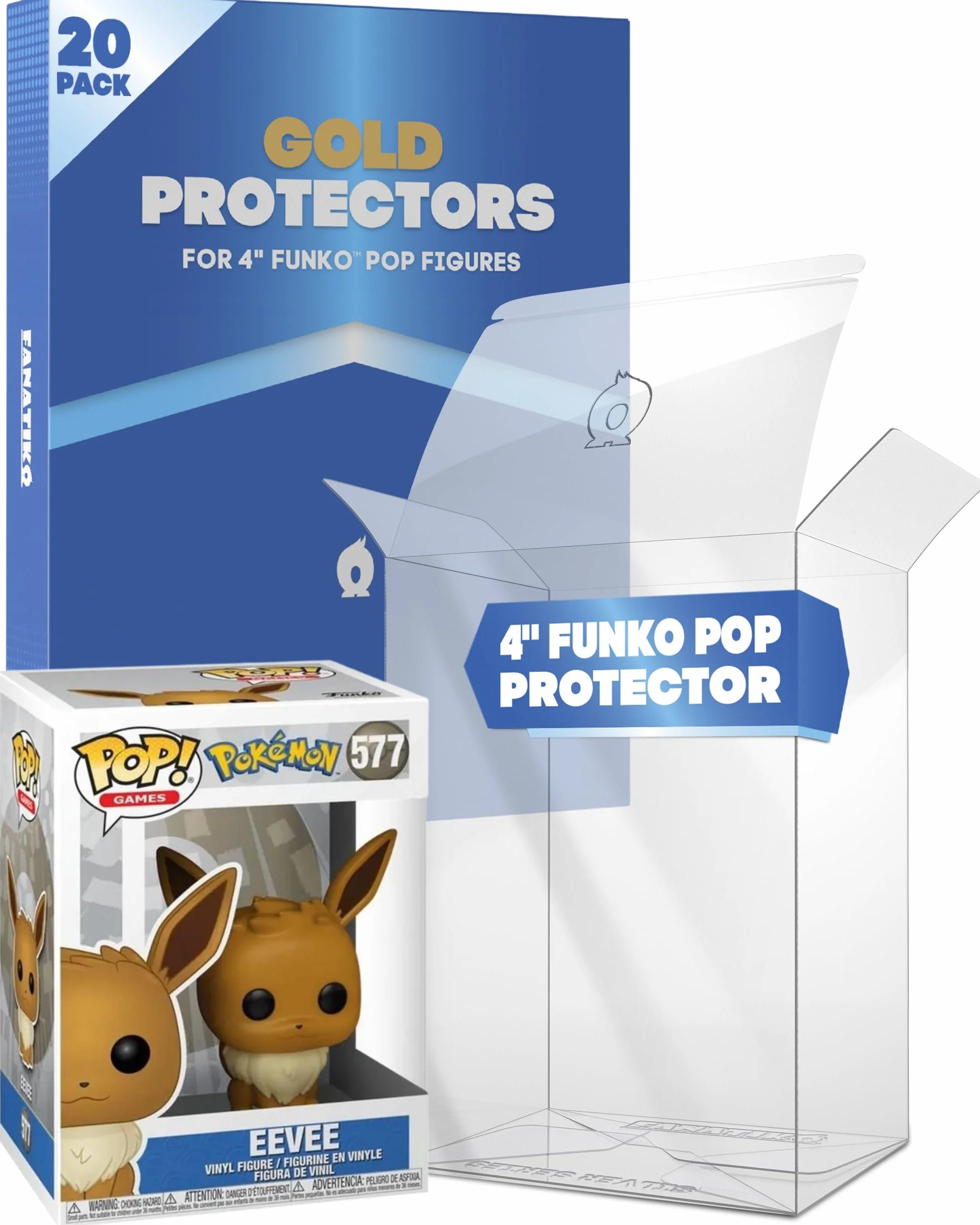 Zestaw 20 Złotych Ochraniaczy na Funko Pop 4" – Etui Ochronne Funko Pop o Grubości 0,5 mm – Utrzymaj Swoją Kolekcję w Idealnym Stanie dzięki Folii Przeciwzarysowaniowej