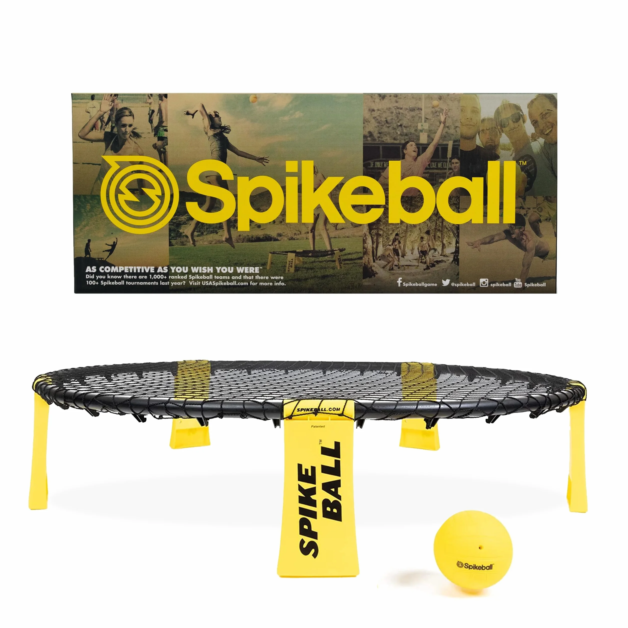 Spikeball Gra Spikeball - jak widać na Shark Tank TV - 1 zestaw piłek, torba ze sznurkiem i księga zasad