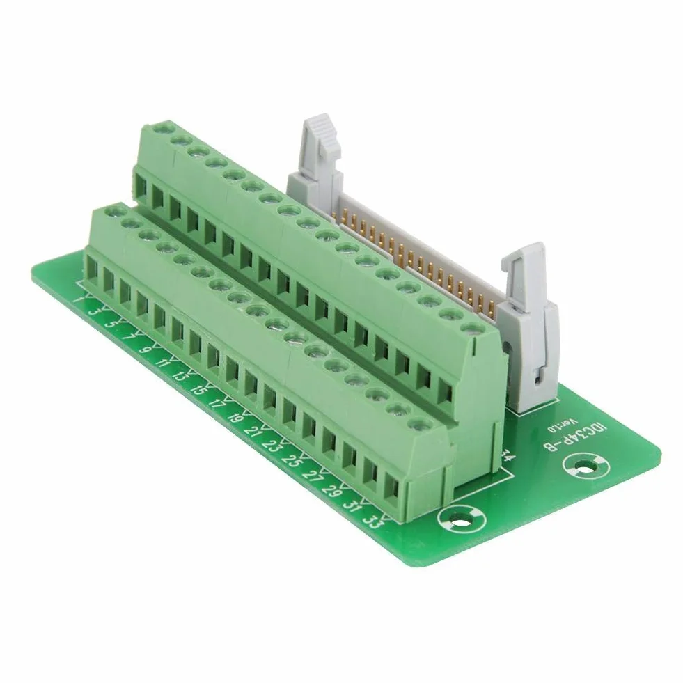 IDC34P 34Pin Steckerleiste Breakout Board Terminal Block Stecker PLC Schnittstelle mit Halterung PCB träger.