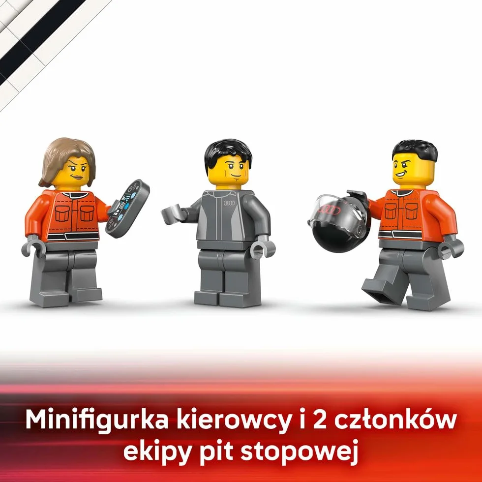 LEGO City Ciężarówka F1 z bolidem Audi F1, zabawka dla dzieci do zbudowania, pomysł na prezent dla 7-latka, dla chłopca i dziewczynki na urodziny, ozdoba na biurko dla fana wyścigówki z klocków 60493