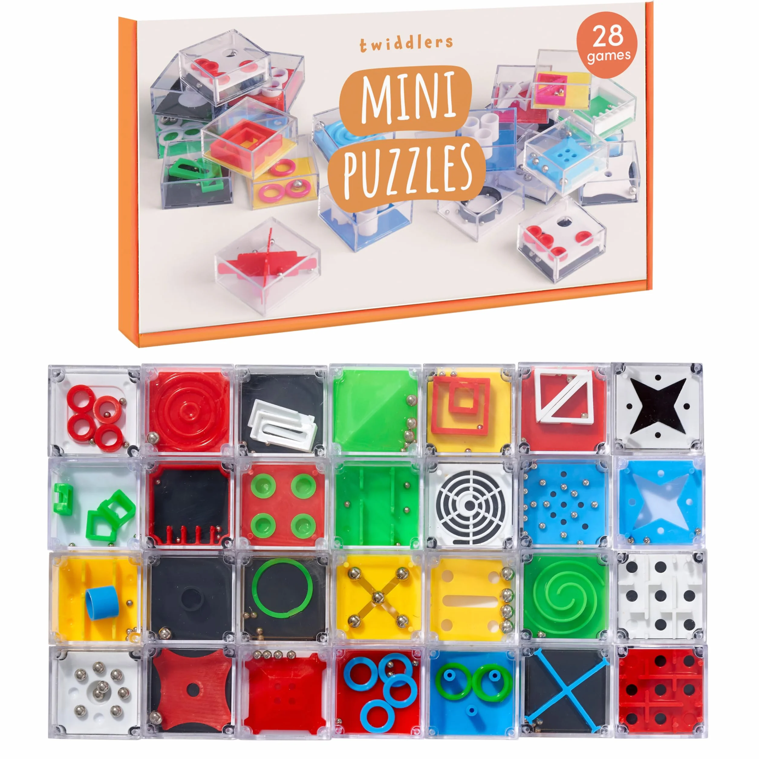 THE TWIDDLERS 28 Mini zestaw puzzli dla dziewczynek i chłopców - Kermesse, urodziny, wesela, kieszenie niespodzianki, prezenty dla gości, małe prezenty, zabawki Pinata, mini gry