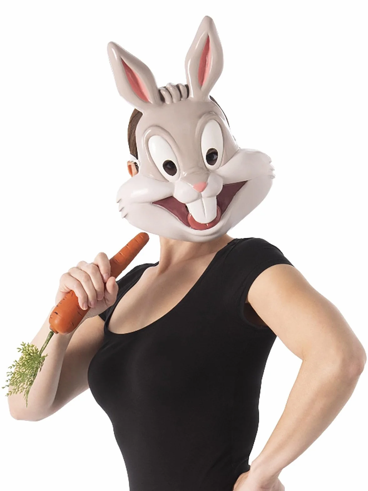 Rubies Oficjalna maska królika Warner Bros Space Jam 2 Bugs, kostium kreskówkowy, akcesoria dla dorosłych, Światowy Dzień Książki Halloween Halloween