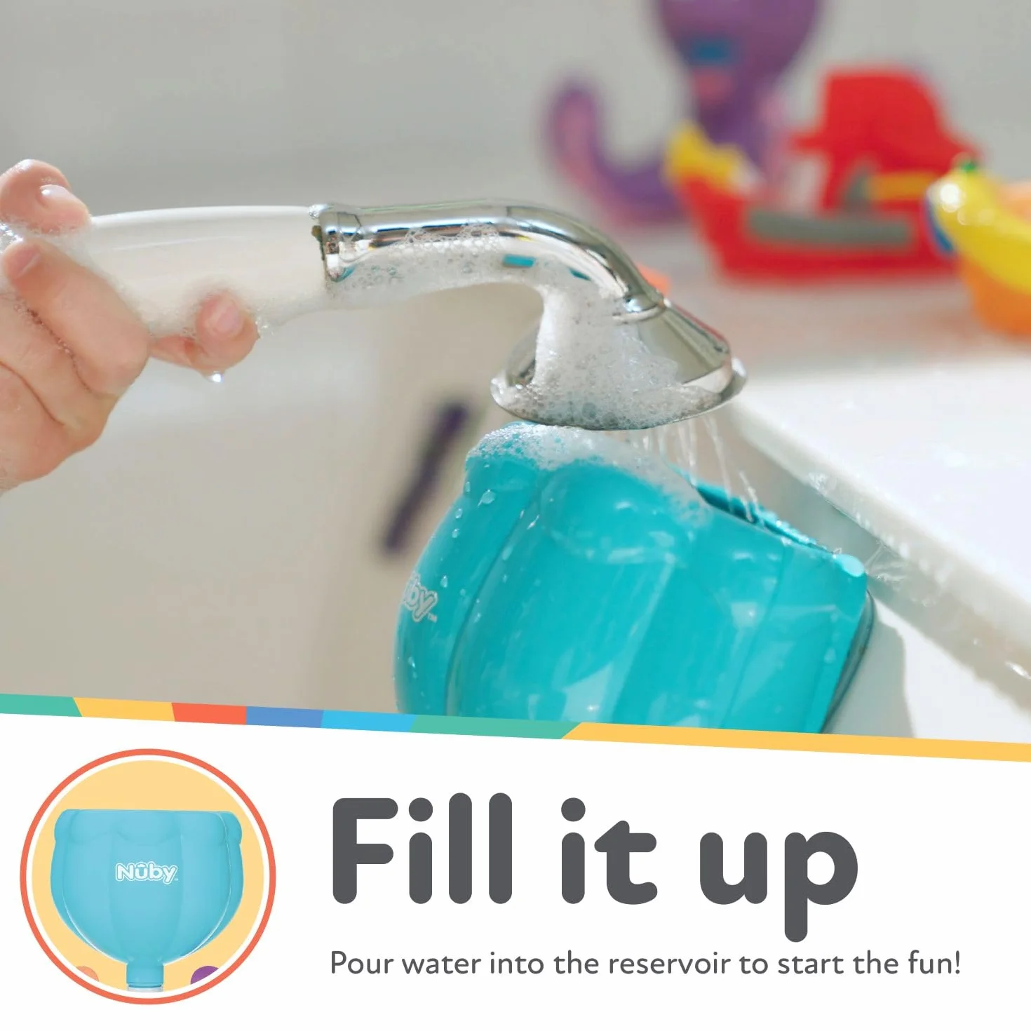 Nuby Wacky Waterworks Węże do kąpieli z zabawkami dla dzieci 3 lat