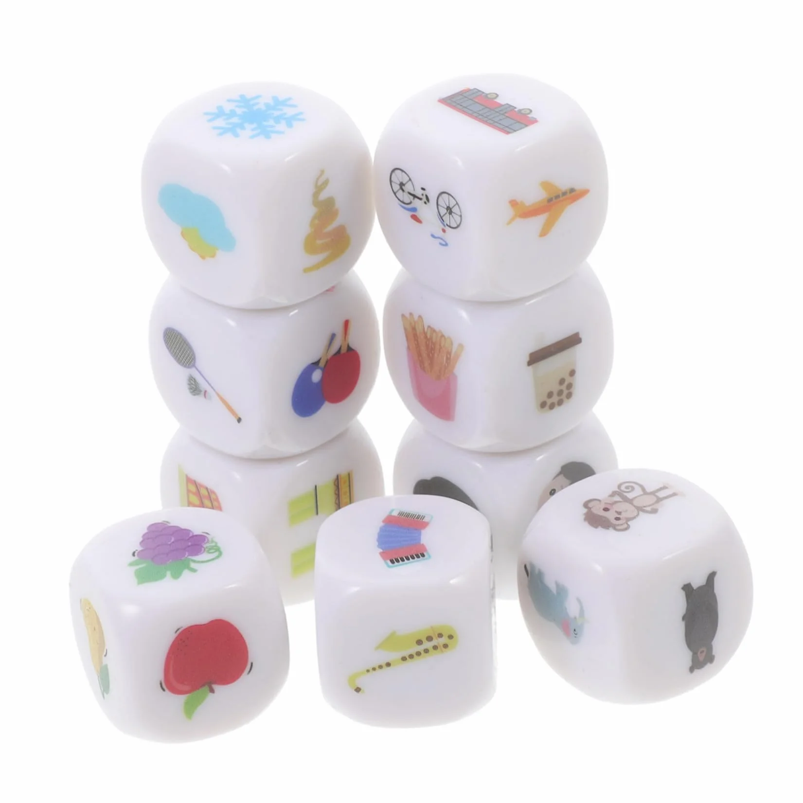 9 Sztuk Story Dice Game Tokens Story Cubes Story Cubes Story Telling Cubes Learning Toy Dices Storytelling Supplies Game Accessories Storytelling Accessory Party Toy Game Counters