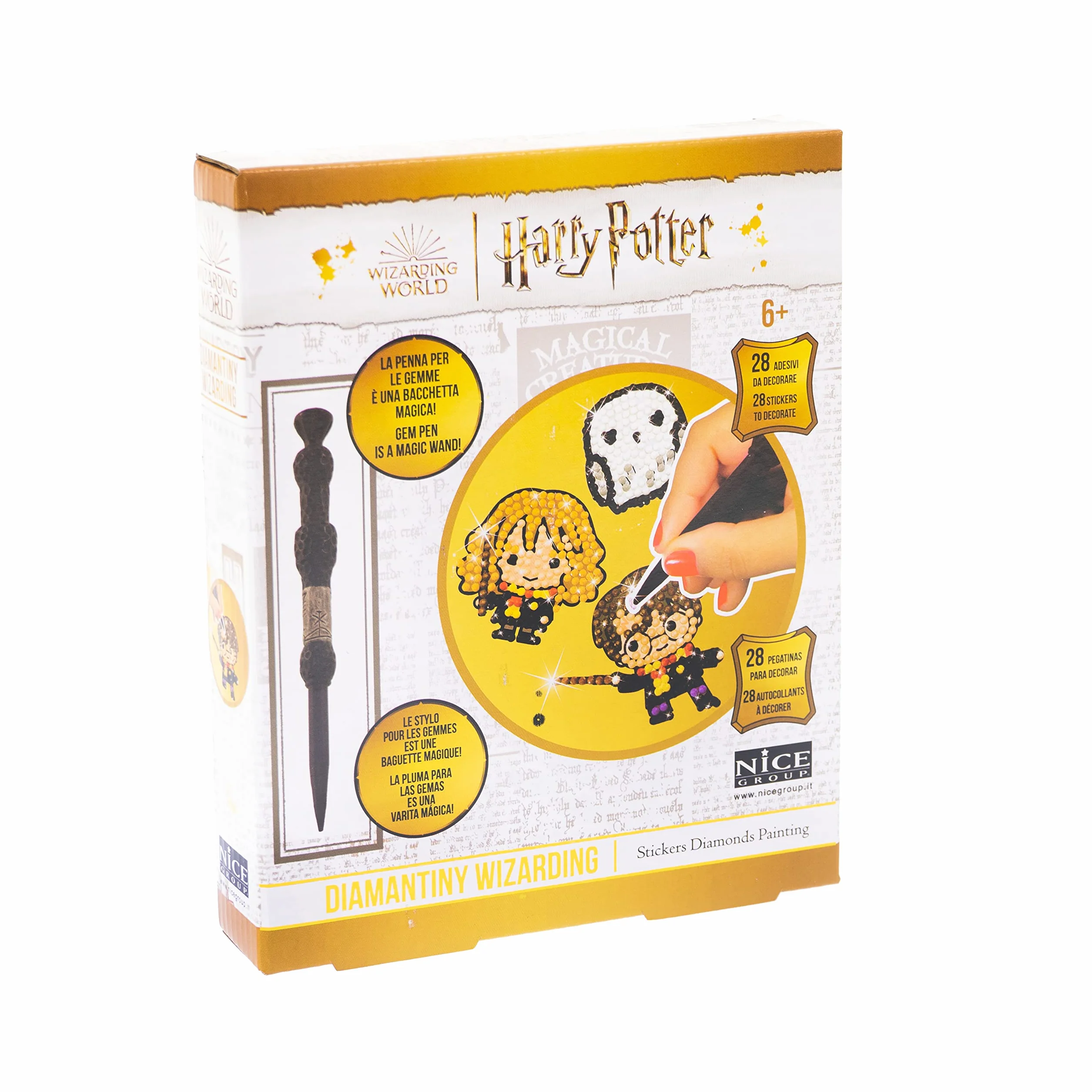 DIAMANTINY Harry Potter - Wizarding Deco Stickers - zestaw do tworzenia mozaiki, aktywności Crystal Art, Diamond Painting, 27 naklejek z kamieniami szlachetnymi - cod 21101