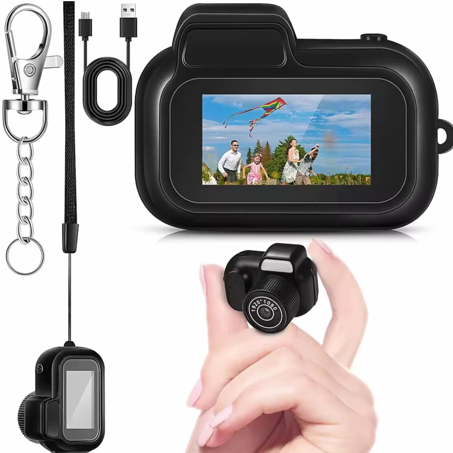 Mini Aparat Cyfrowy dla Dzieci, Kamera Wideo FHD 1080P 30fps z Ekranem 0,96 Cala, Mały Aparat z możliwością ładowania dla Studentów Nastolatki Dorośli Dziewczęta Chłopcy