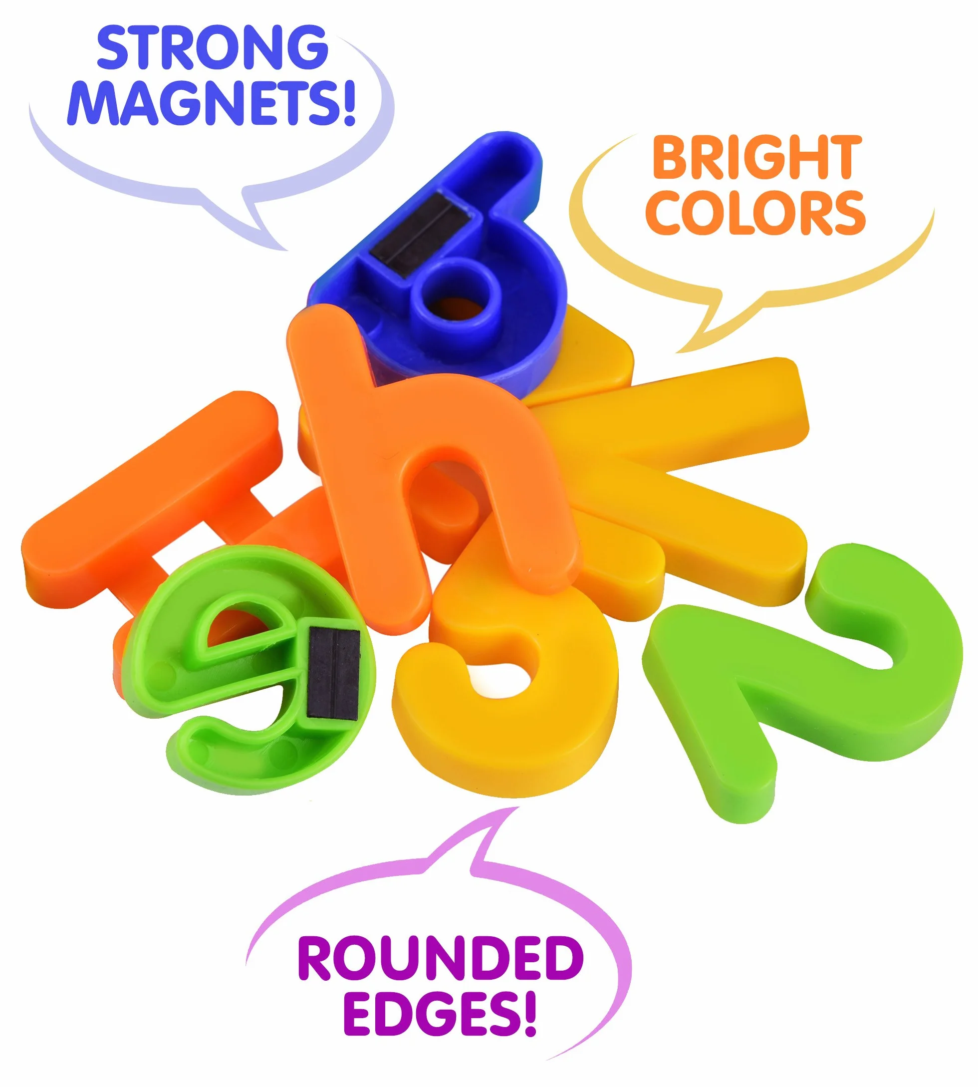 80 sztuk Zestaw magnesów alfabetowych | ABC Learning Toys | Plastikowe litery i cyfry magnetyczne | Liczby i kolory | Małe i małe litery magnetyczne wg Boxiki Kids