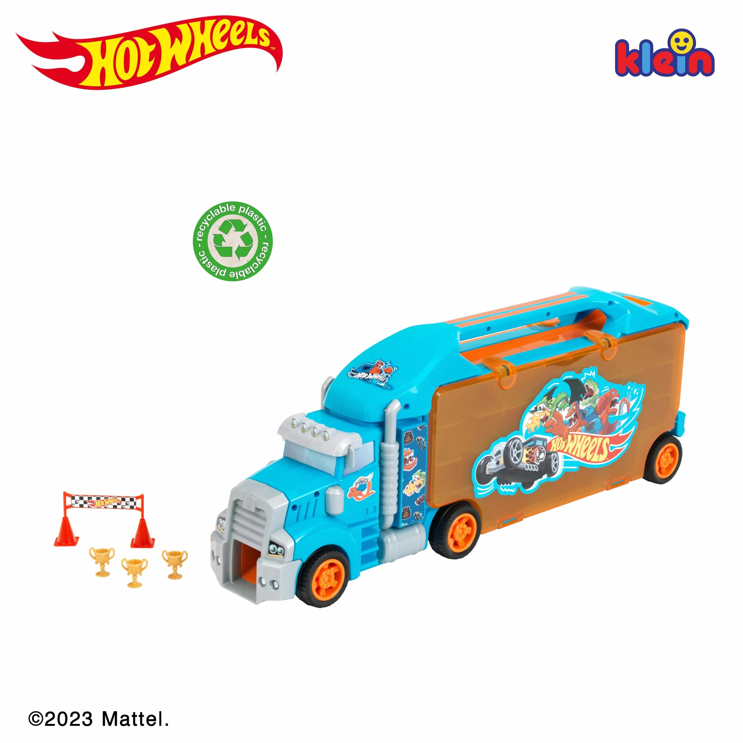 Theo Klein 2474 Walizka na ci arówki kolekcjonerskie Hot Wheels I Solidna walizka mieszcz ca do 24 autek i 2 ci arówki | Zabawki dla dzieci od 3. roku ycia
